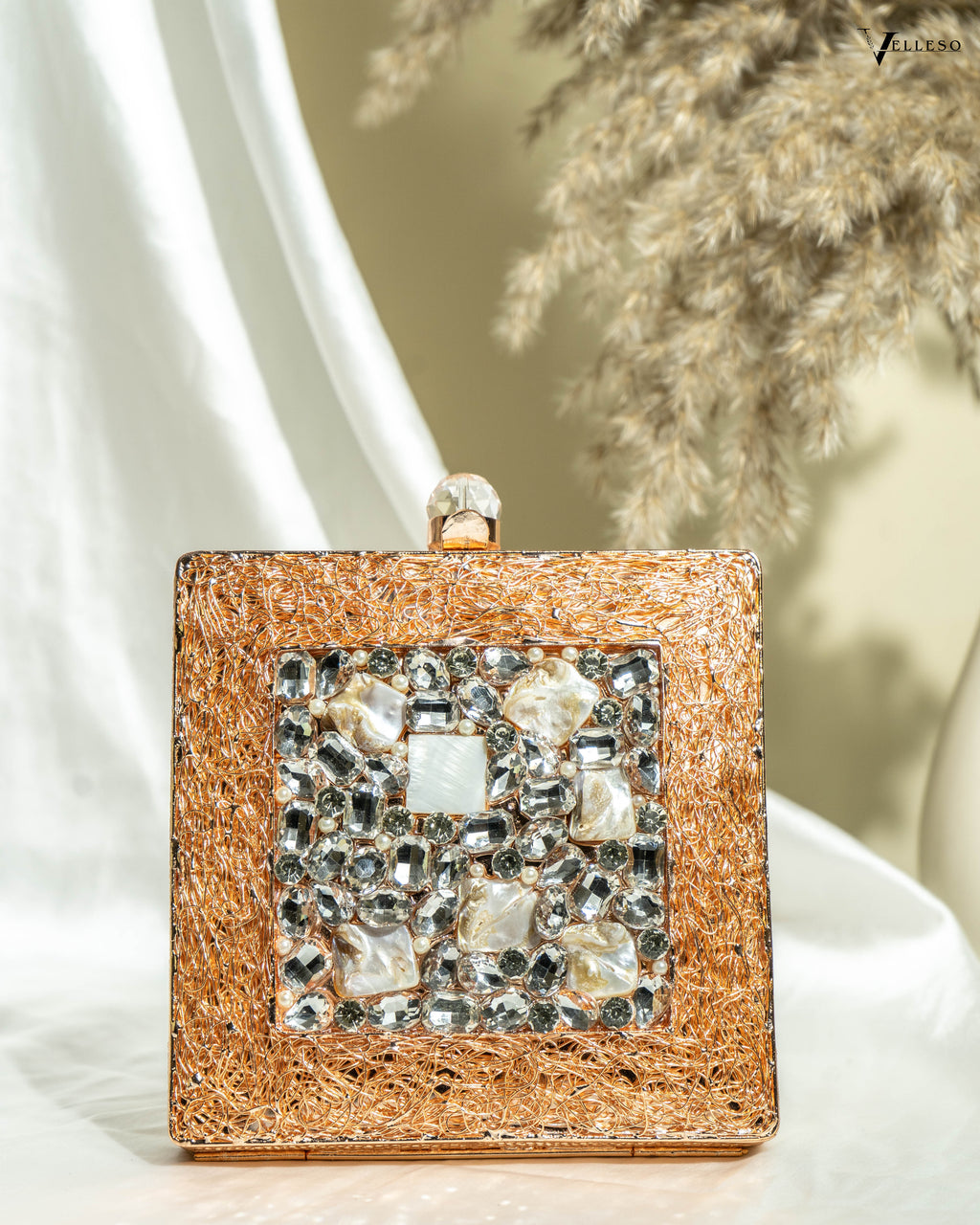 Crystal Weave Luxe Clutch