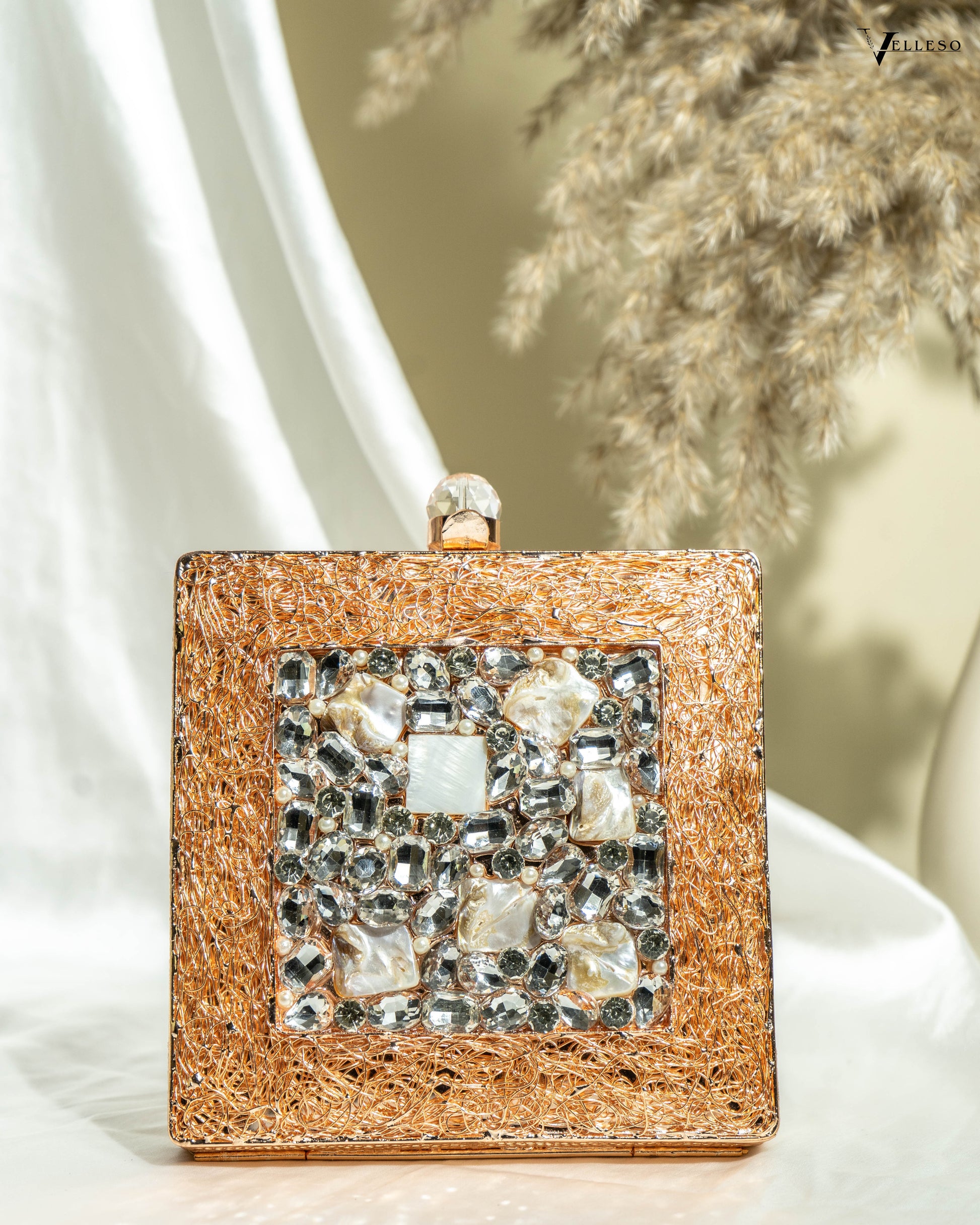 Crystal Weave Luxe Clutch