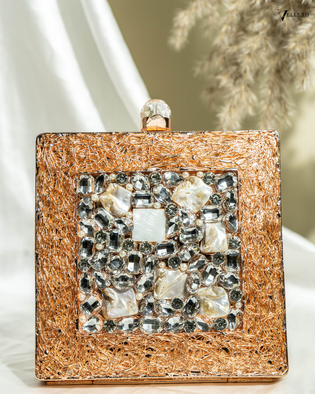 Crystal Weave Luxe Clutch