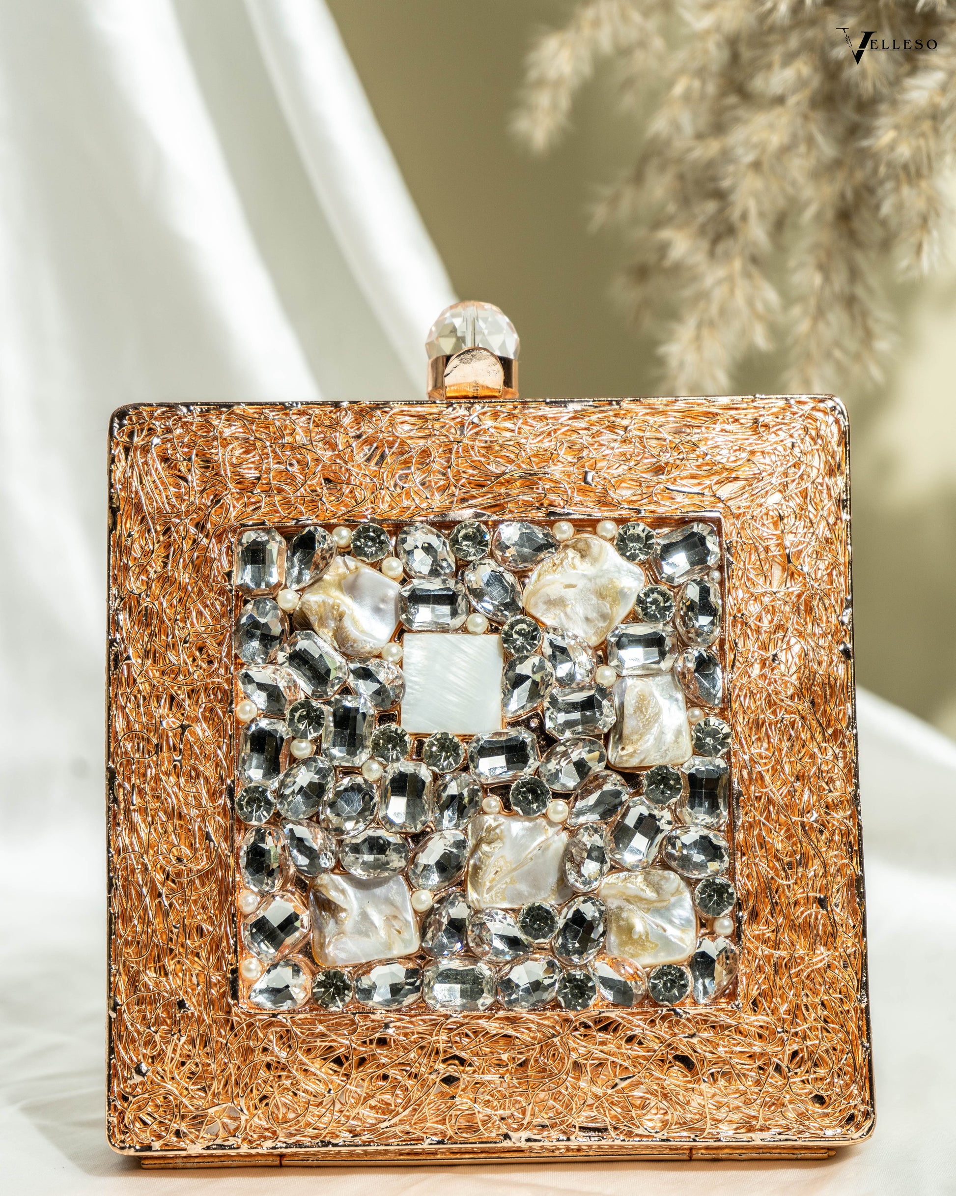 Crystal Weave Luxe Clutch