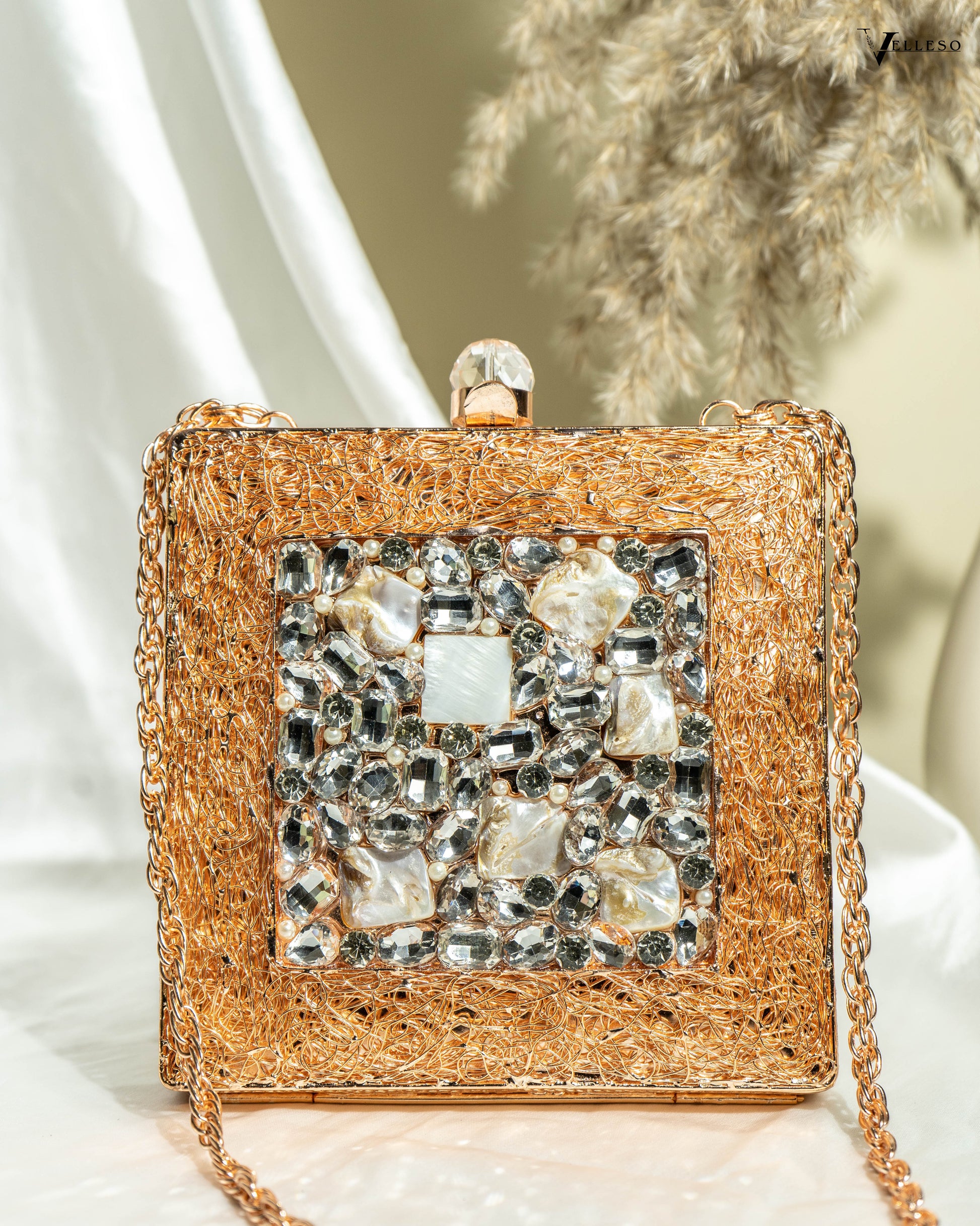 Crystal Weave Luxe Clutch