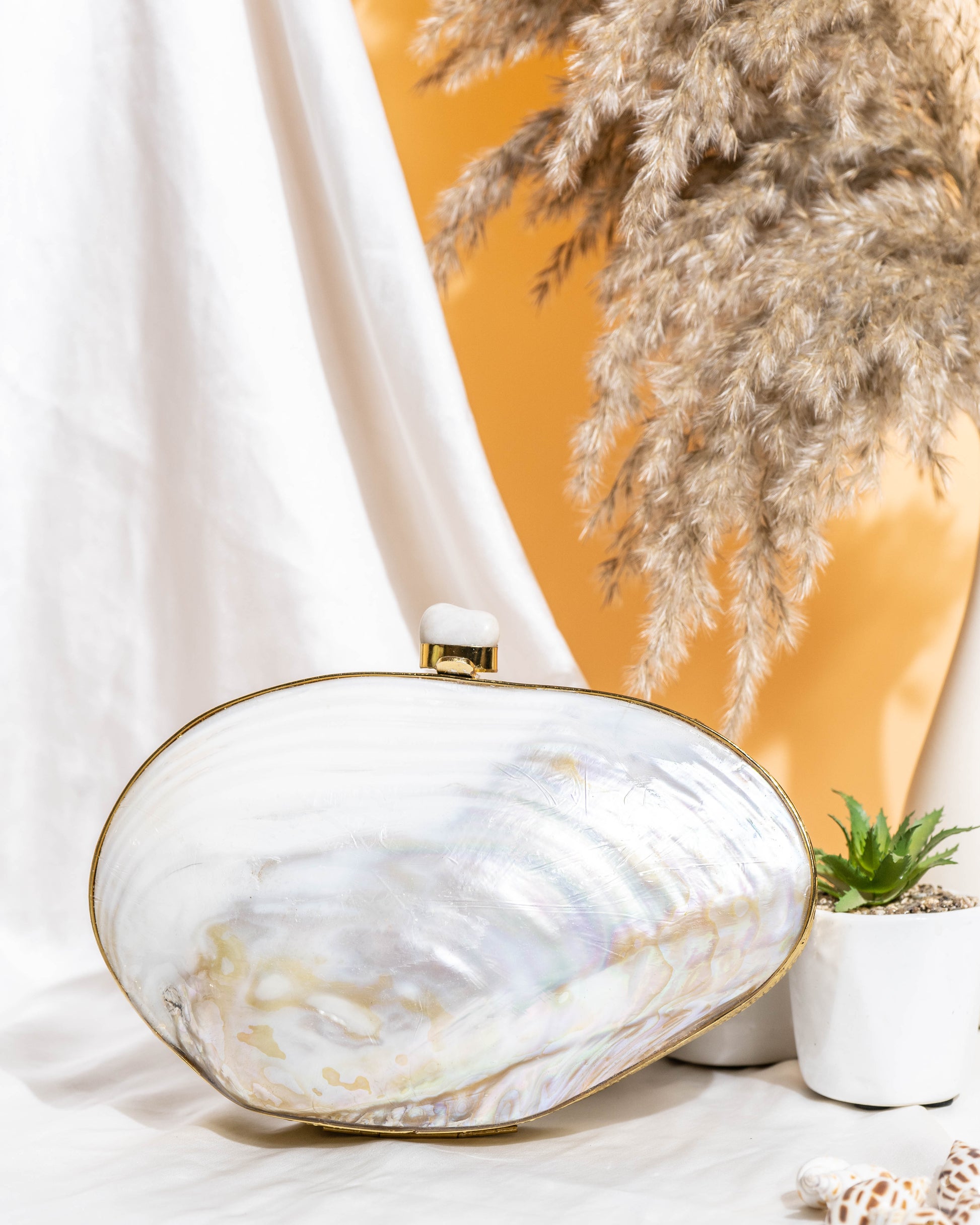 Aurira Oval MOP Clutch Bag