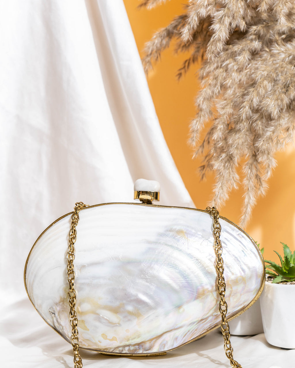 Aurira Oval MOP Clutch Bag