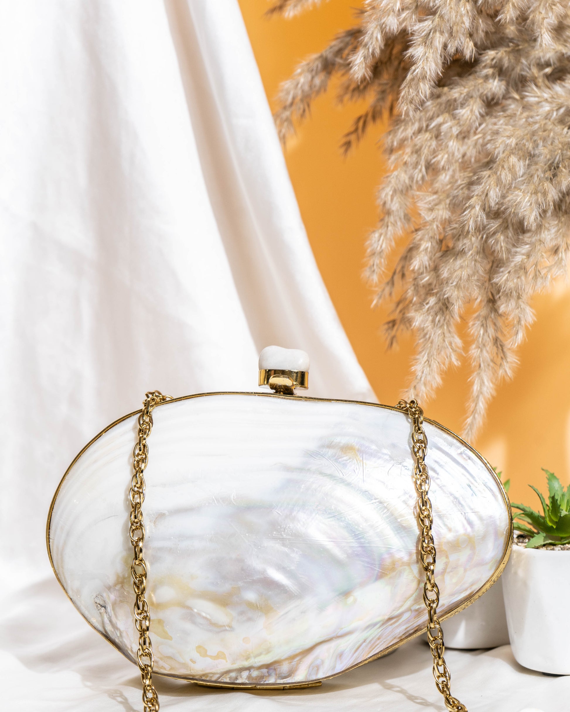 Aurira Oval MOP Clutch Bag