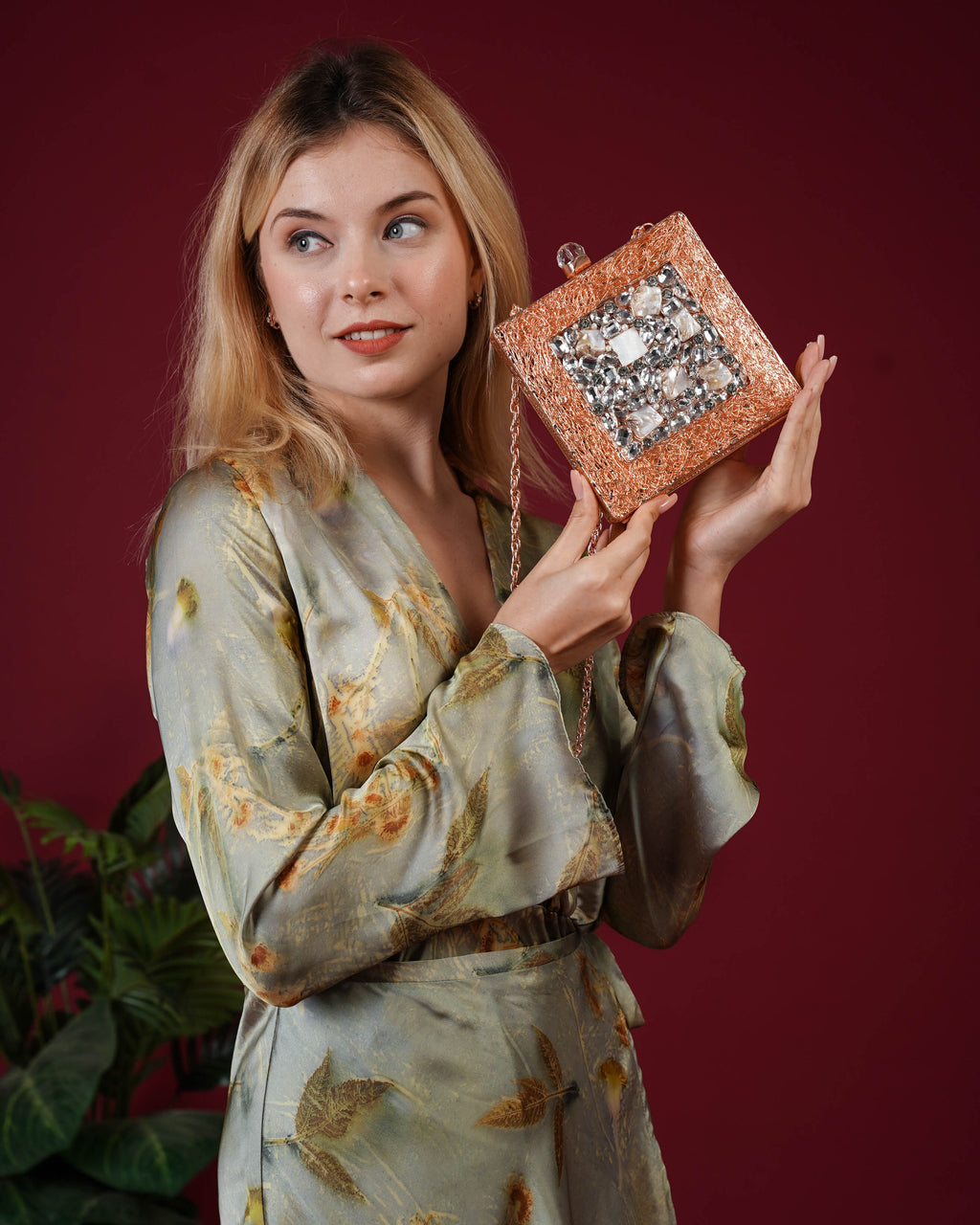 Crystal Weave Luxe Clutch
