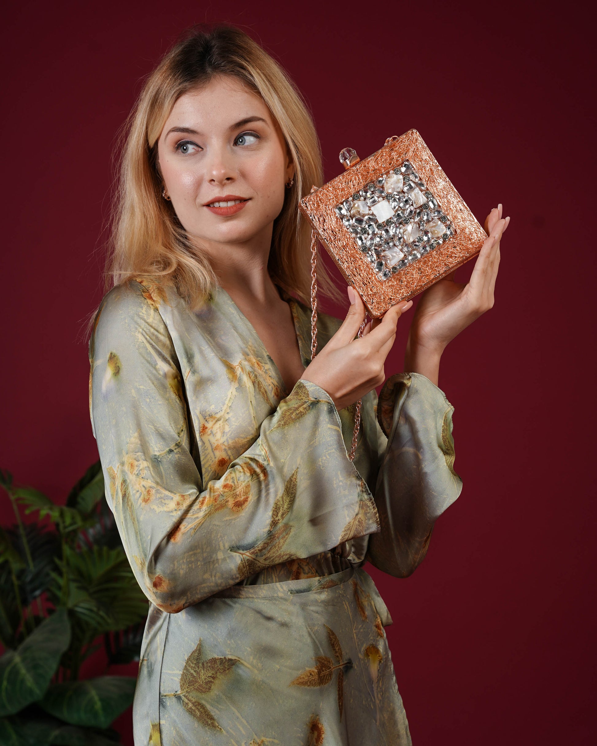 Crystal Weave Luxe Clutch