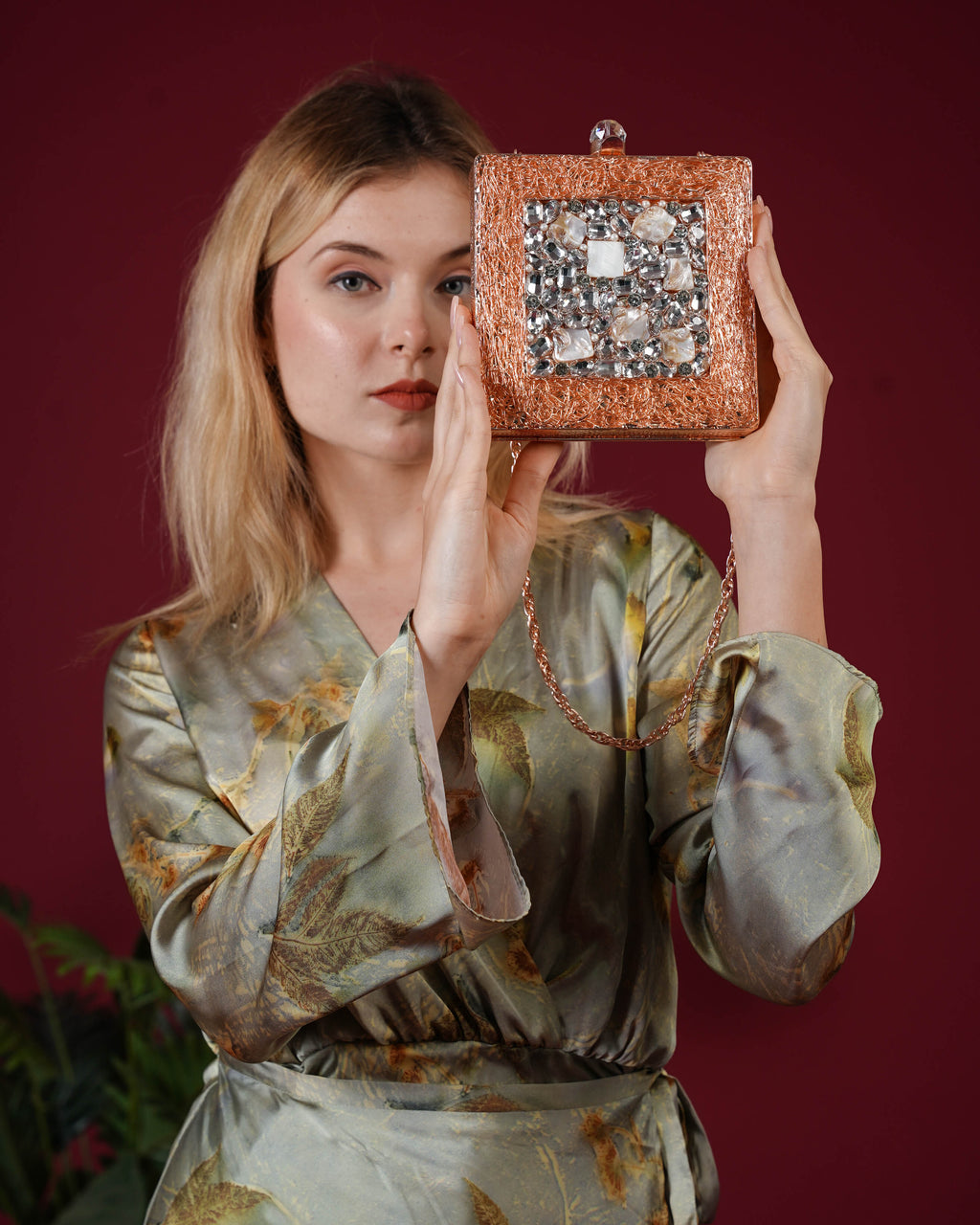 Crystal Weave Luxe Clutch