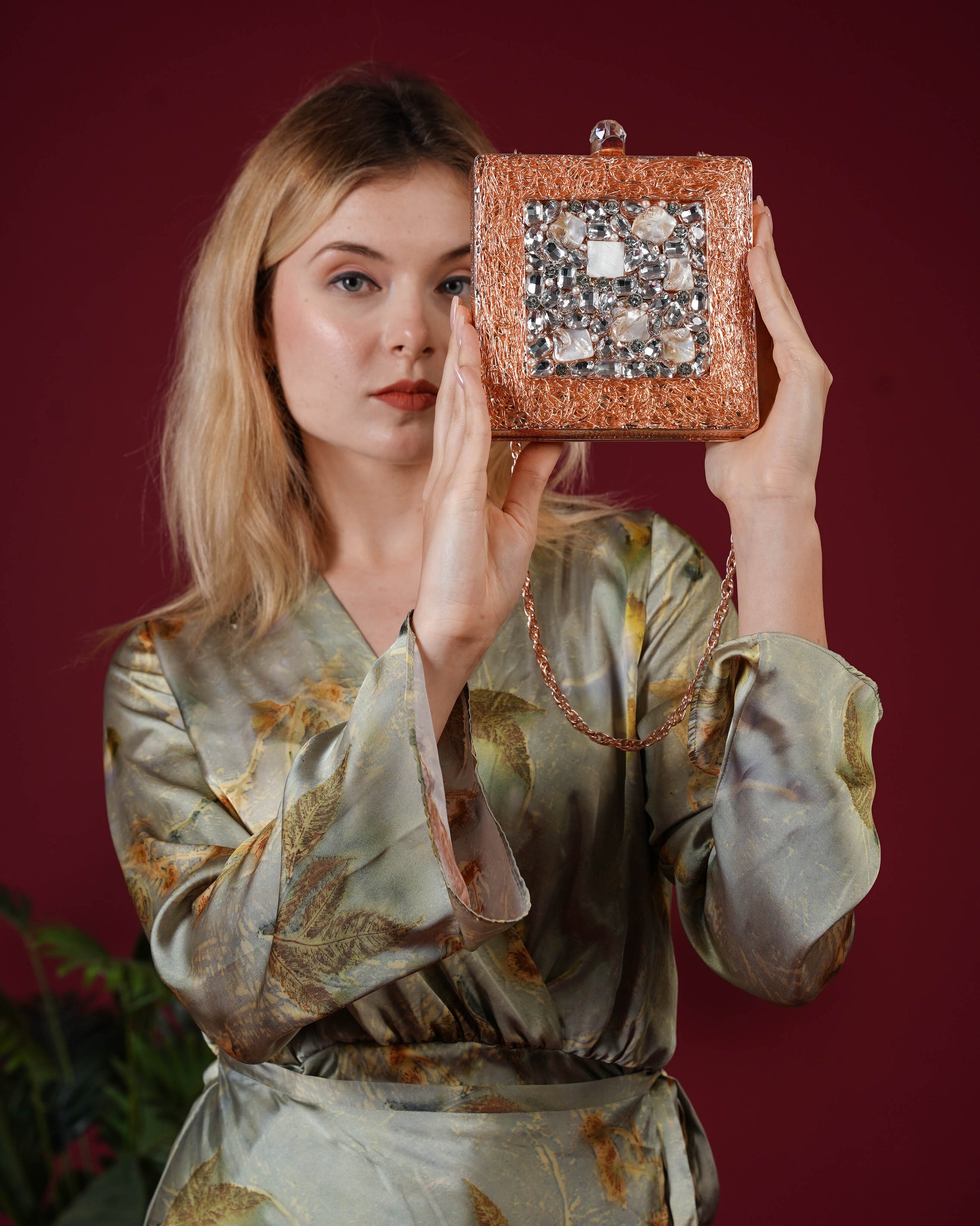 Crystal Weave Luxe Clutch