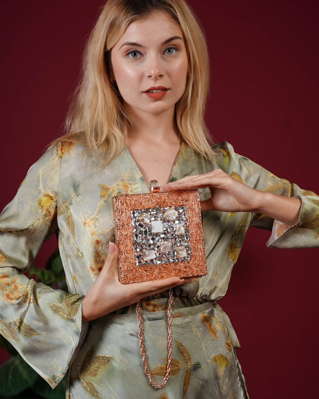 Crystal Weave Luxe Clutch