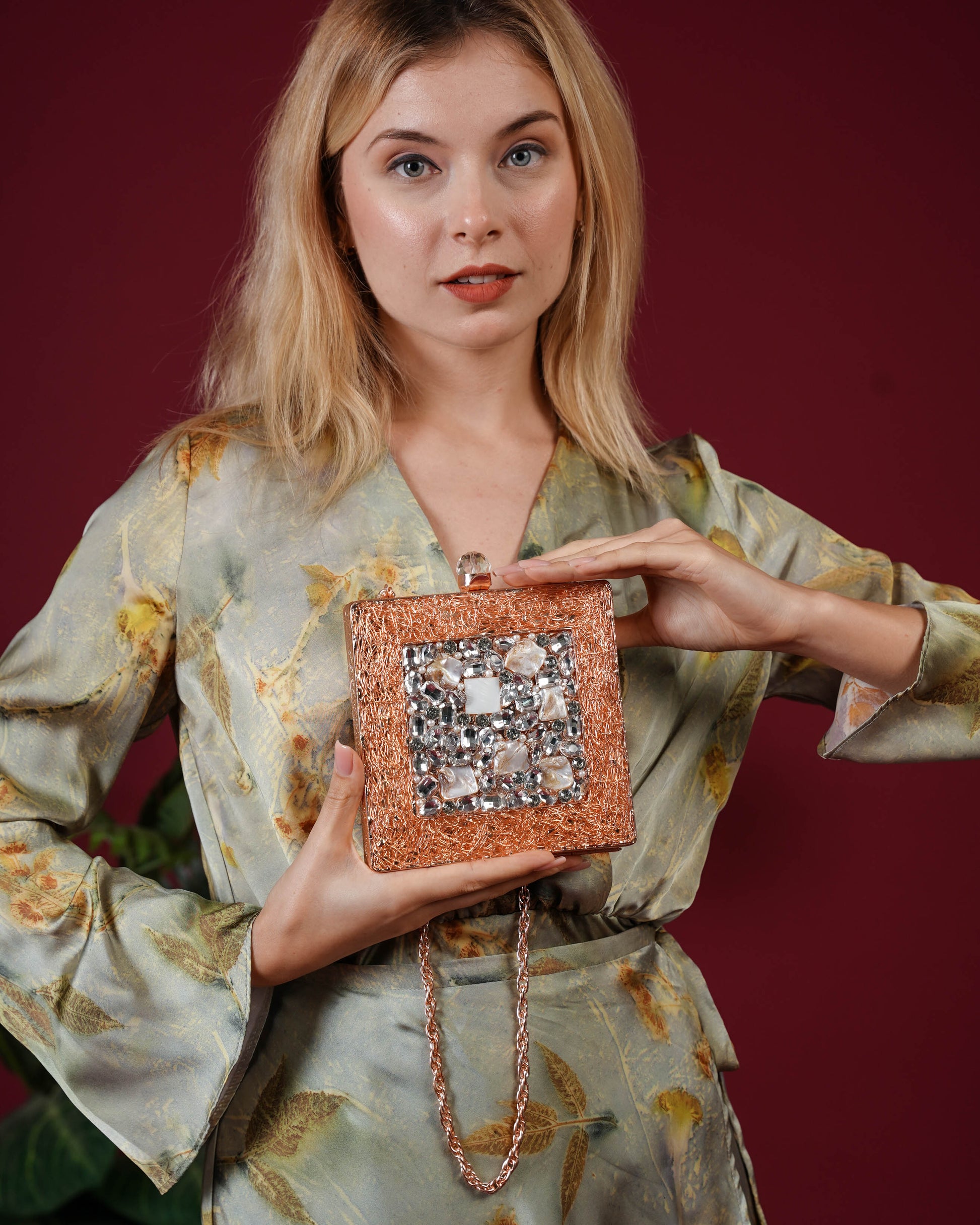 Crystal Weave Luxe Clutch