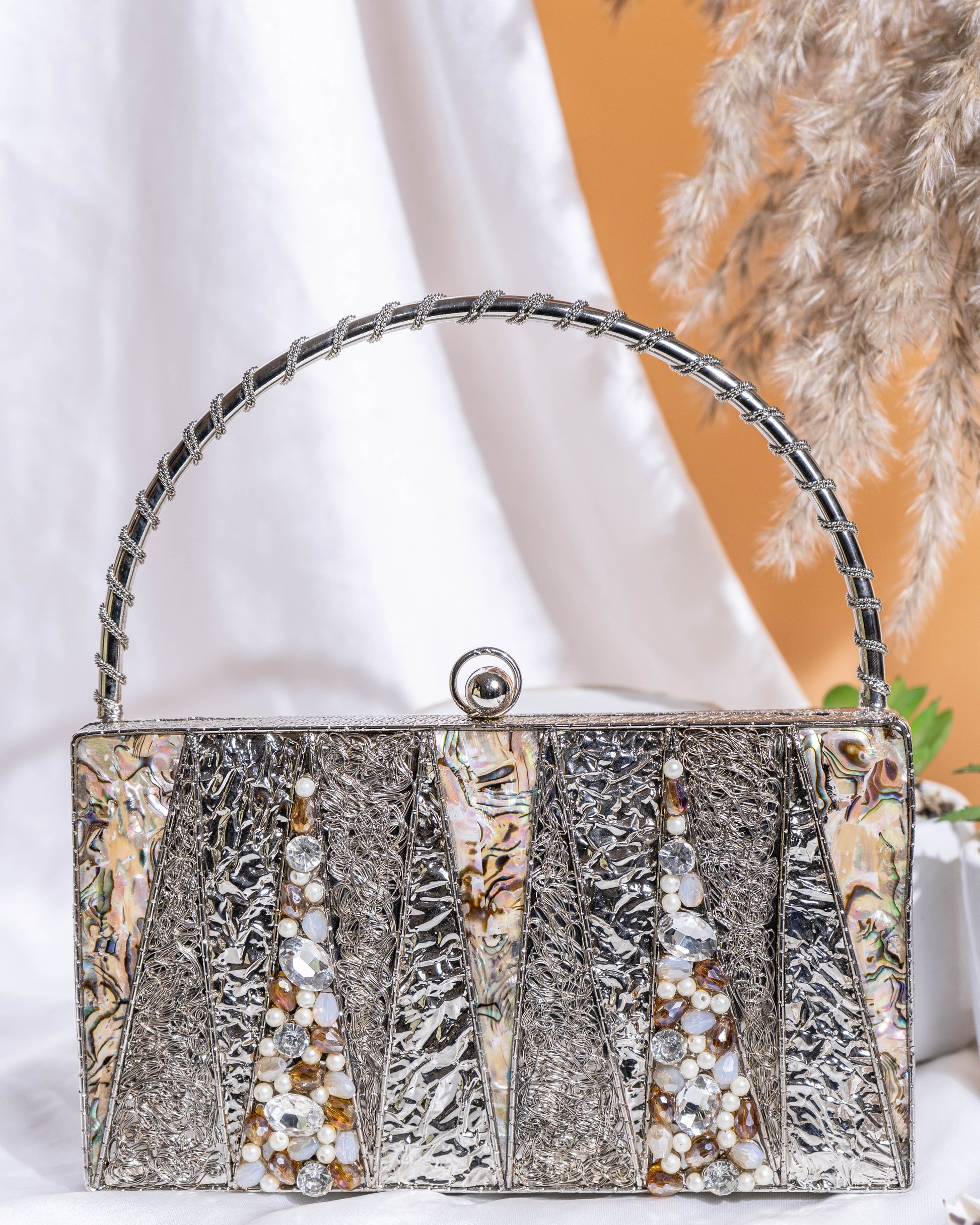 Aurielle Gleam Metal Clutch