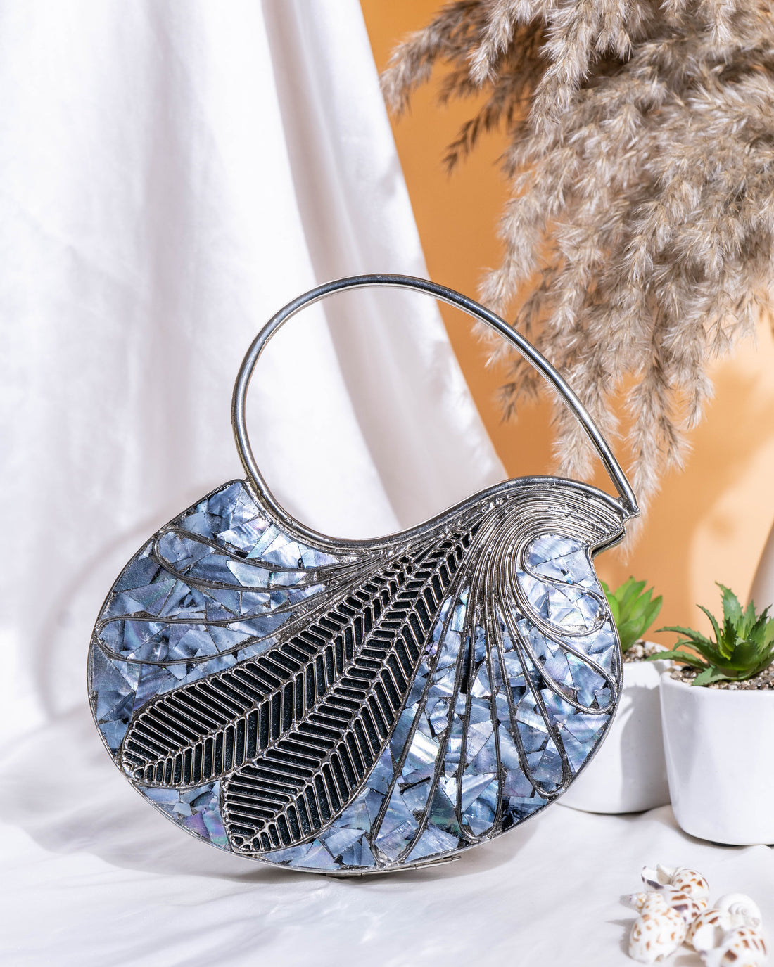 Ivory Glint MOP Clutch