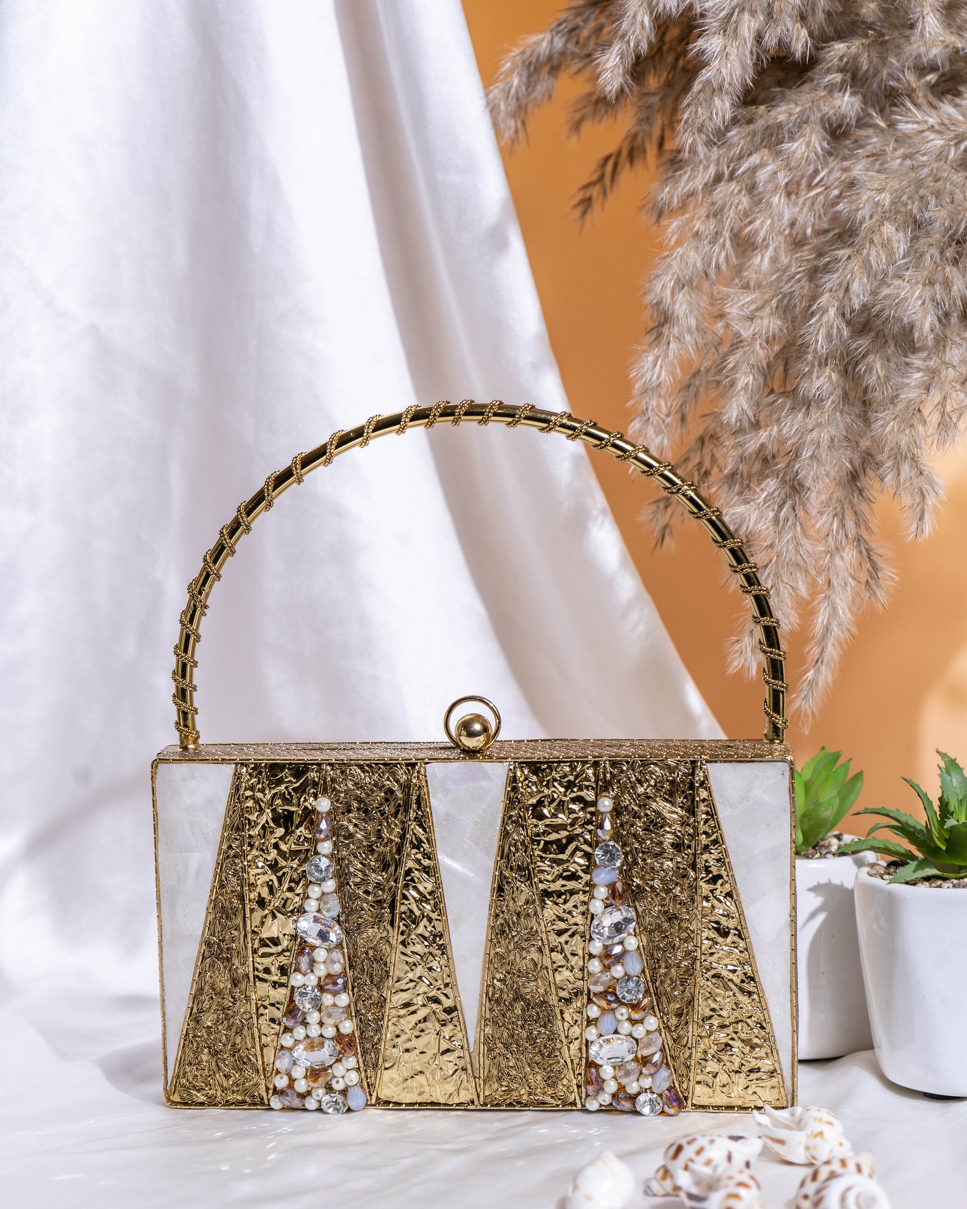 Aurielle Gleam Metal Clutch