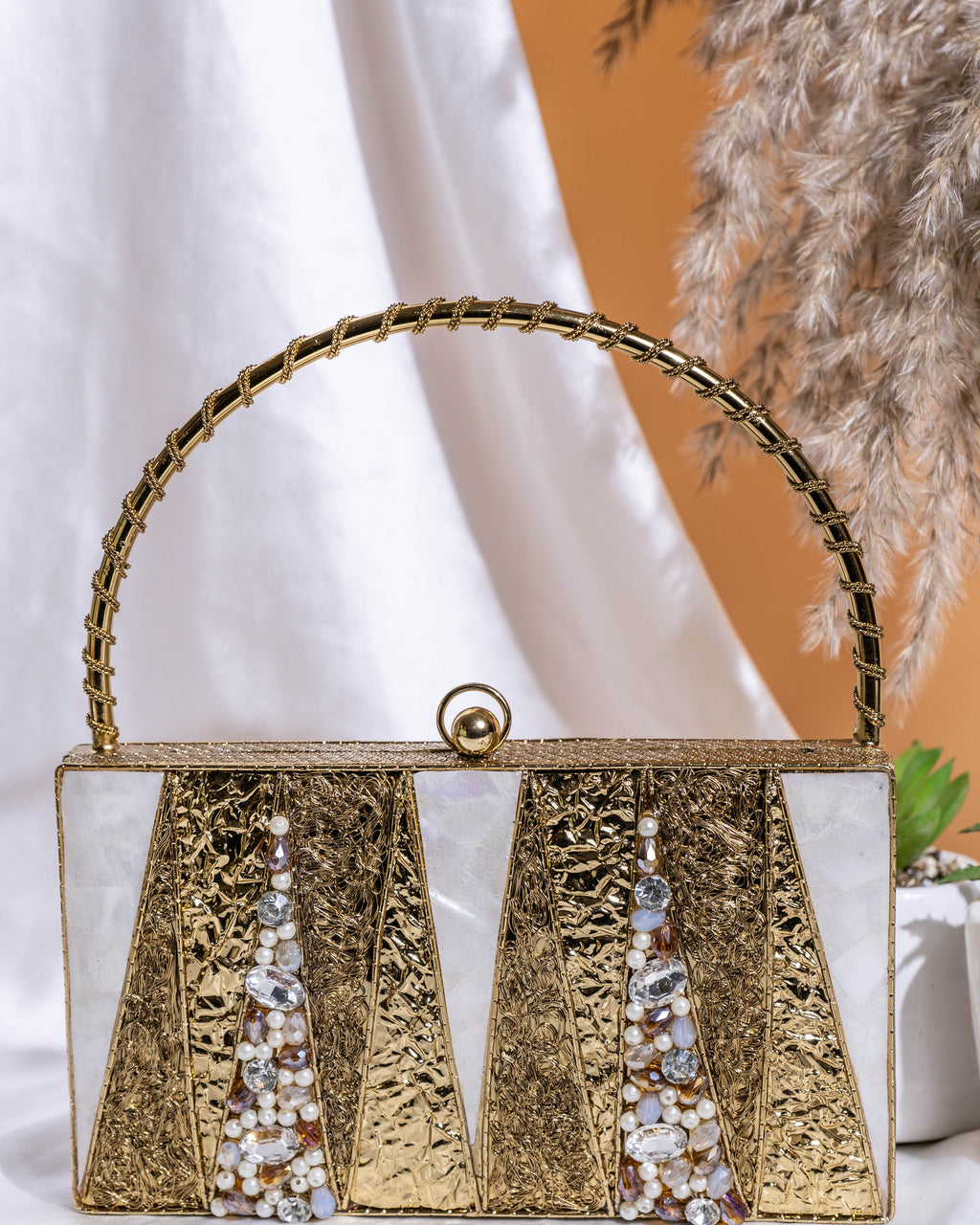 Aurielle Gleam Metal Clutch