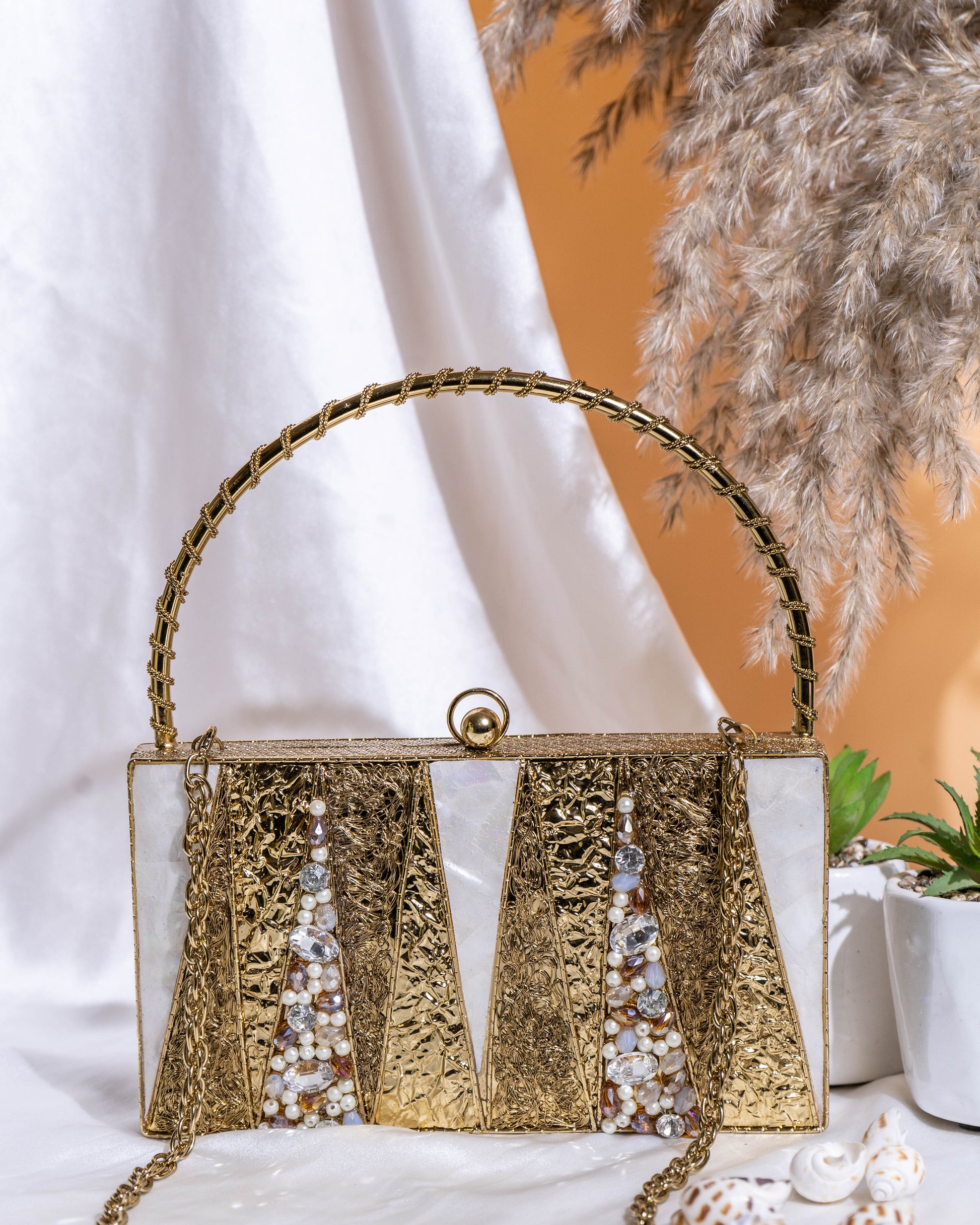 Aurielle Gleam Metal Clutch