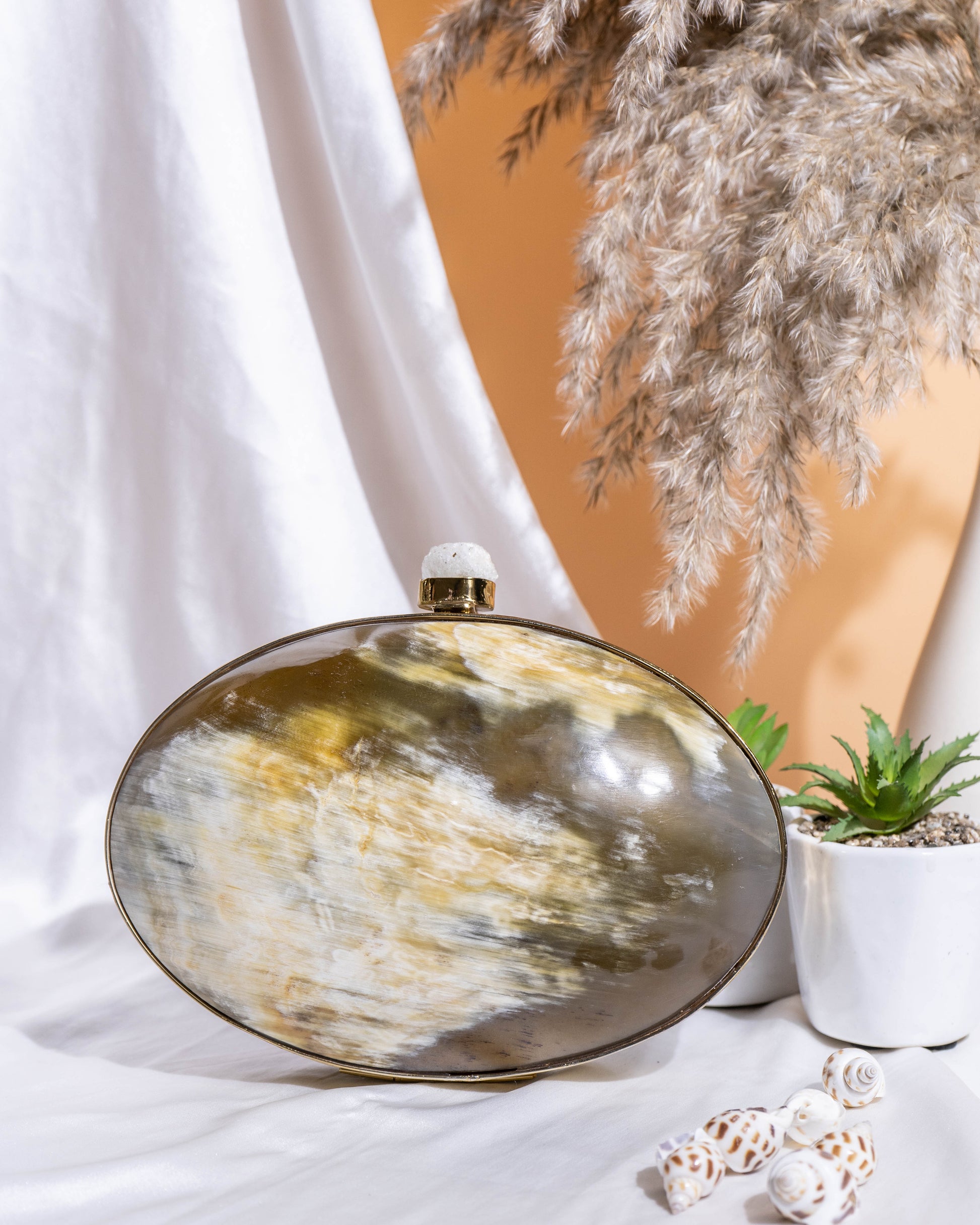 Celestia Marble Luxe Clutch