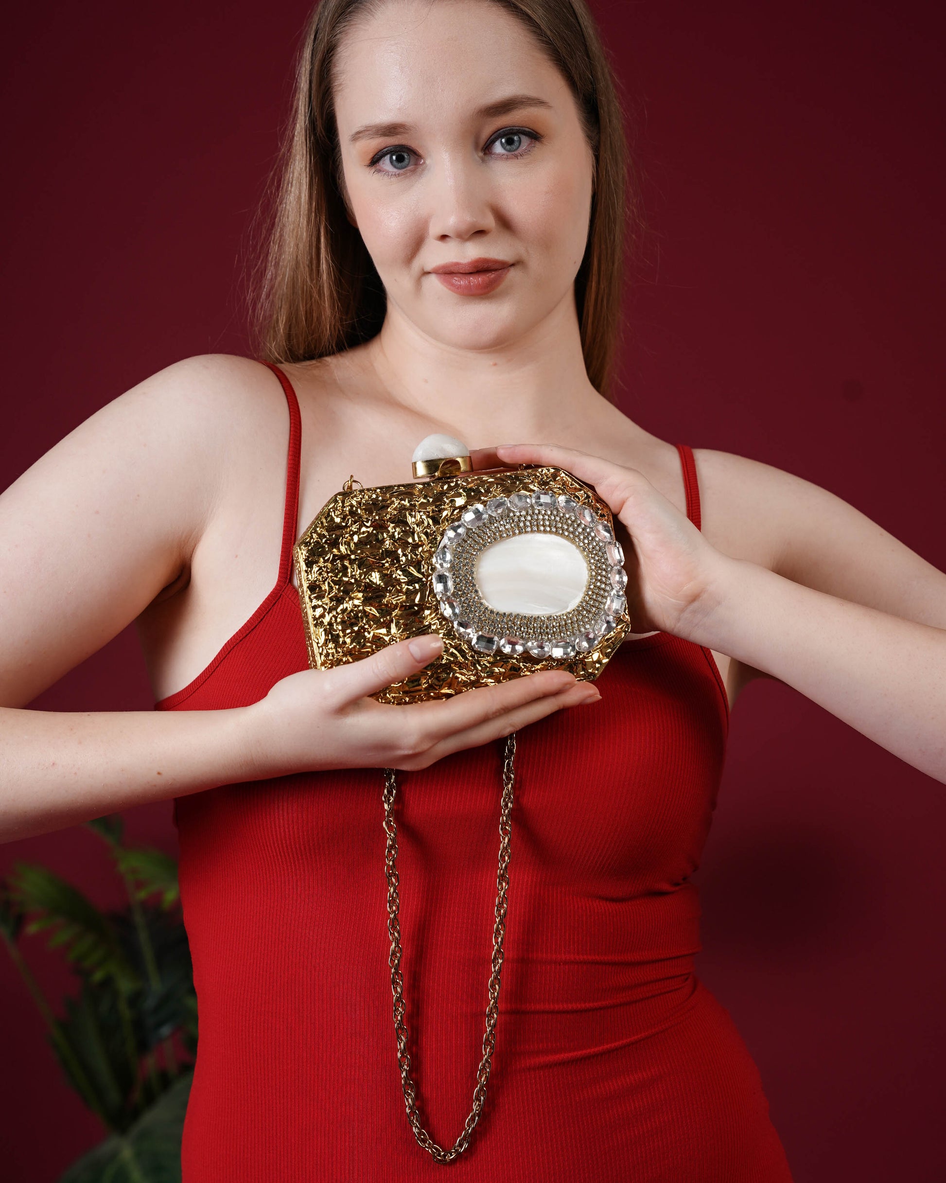 Celestial Aura Oval Clutch
