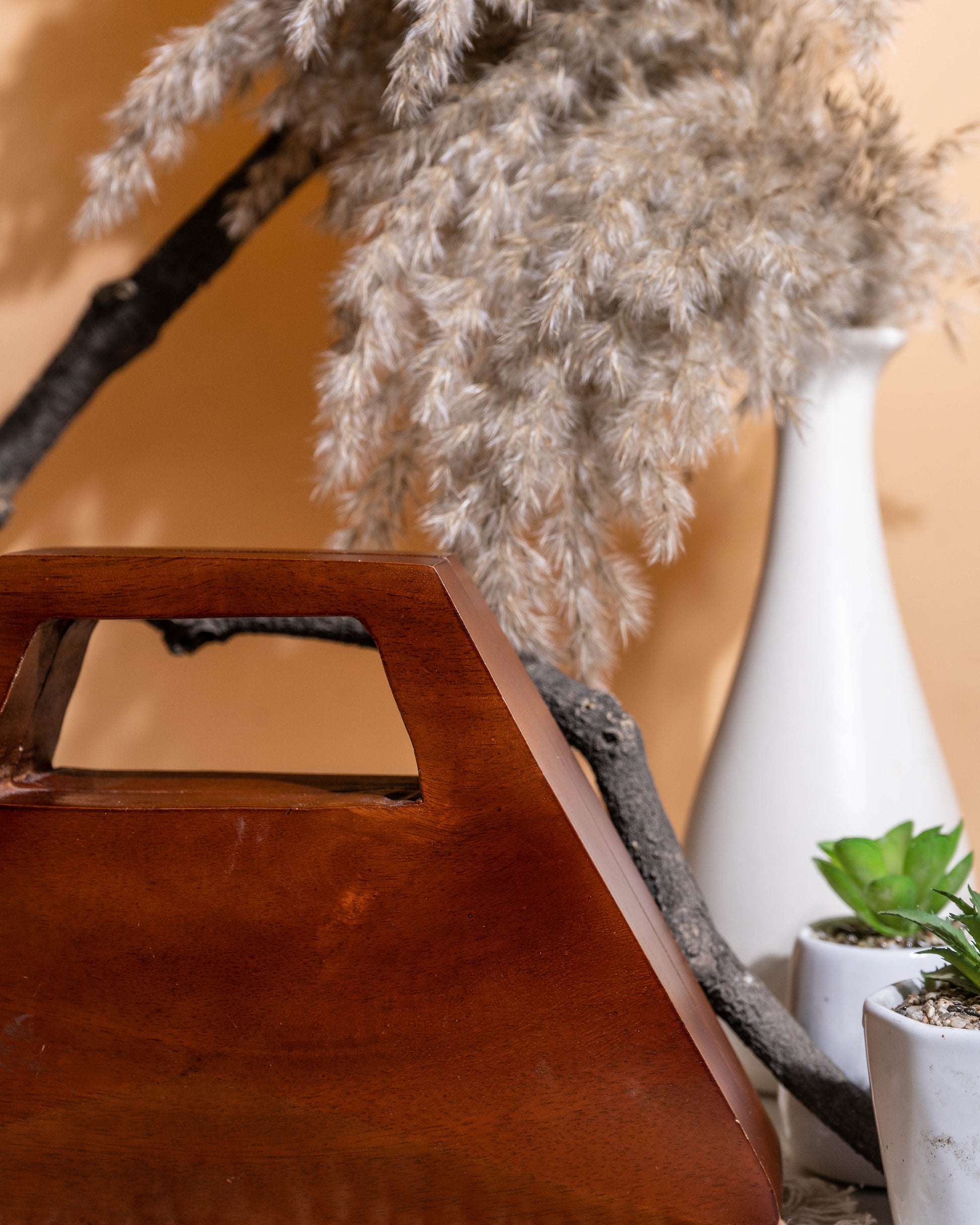 Aranya Trapeze Wooden Clutch