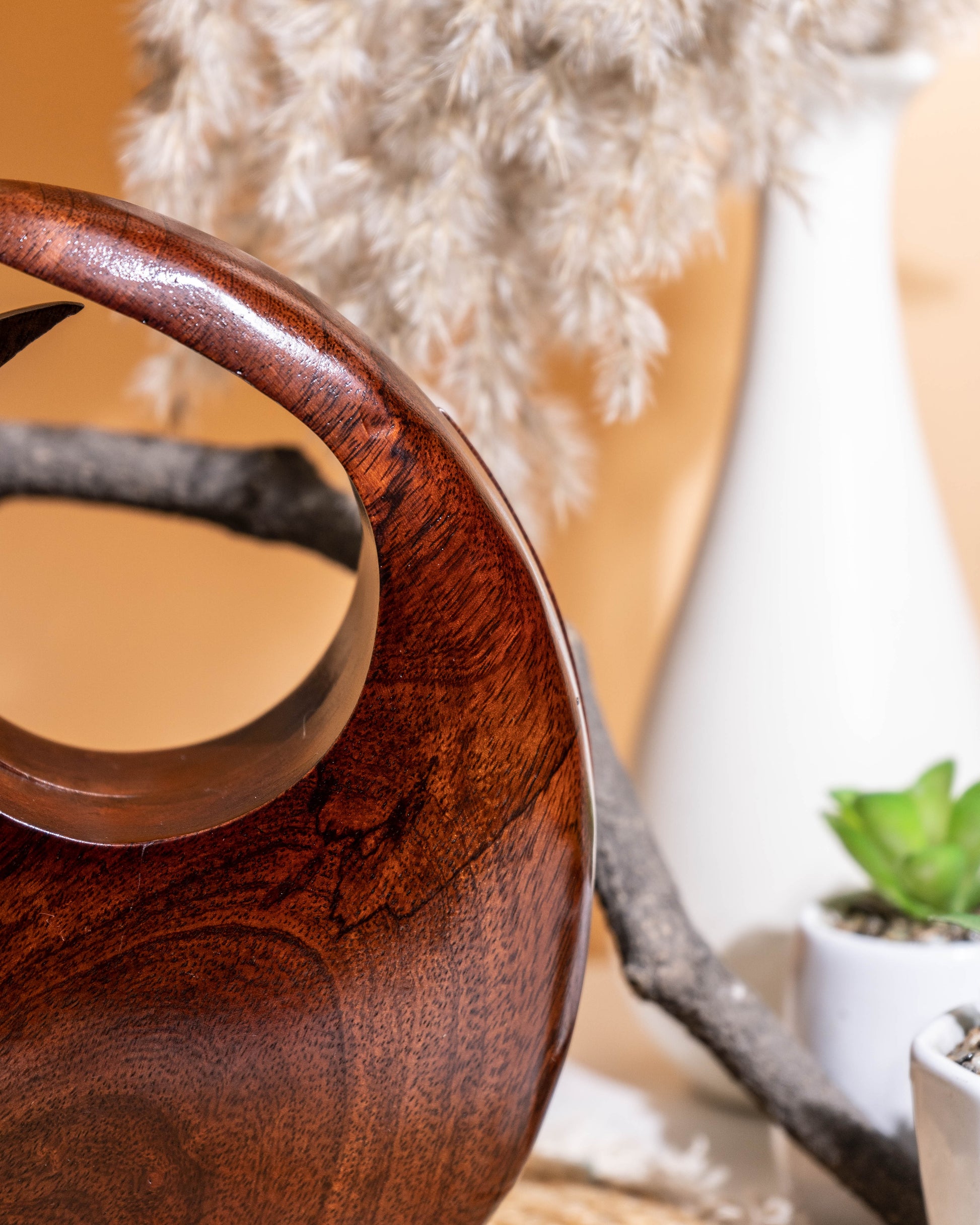 Gaia Crescent Wooden Clutch
