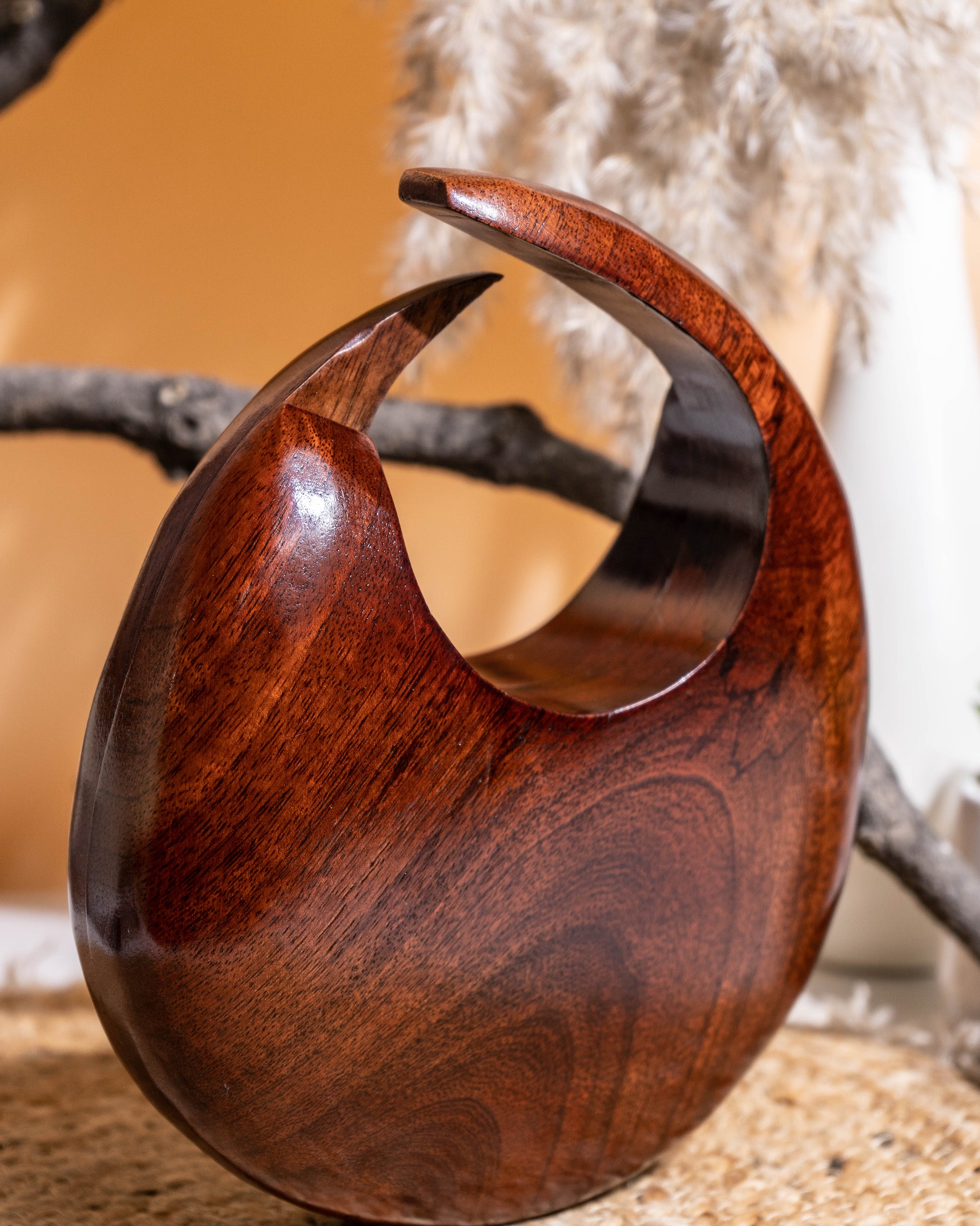 Gaia Crescent Wooden Clutch