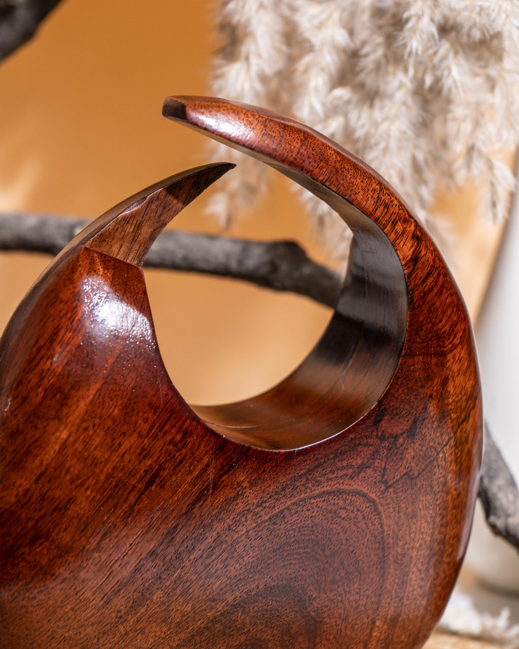 Gaia Crescent Wooden Clutch