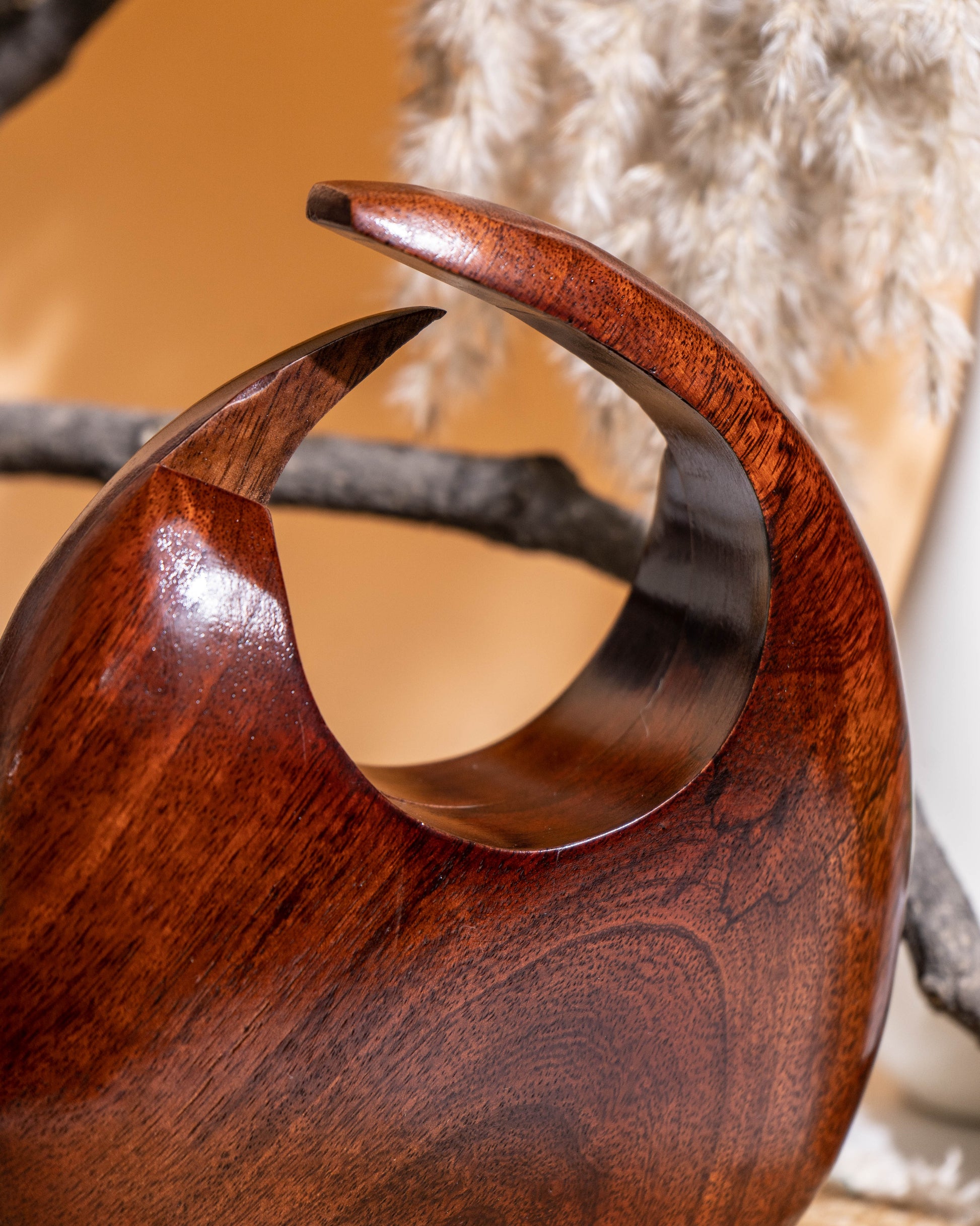 Gaia Crescent Wooden Clutch