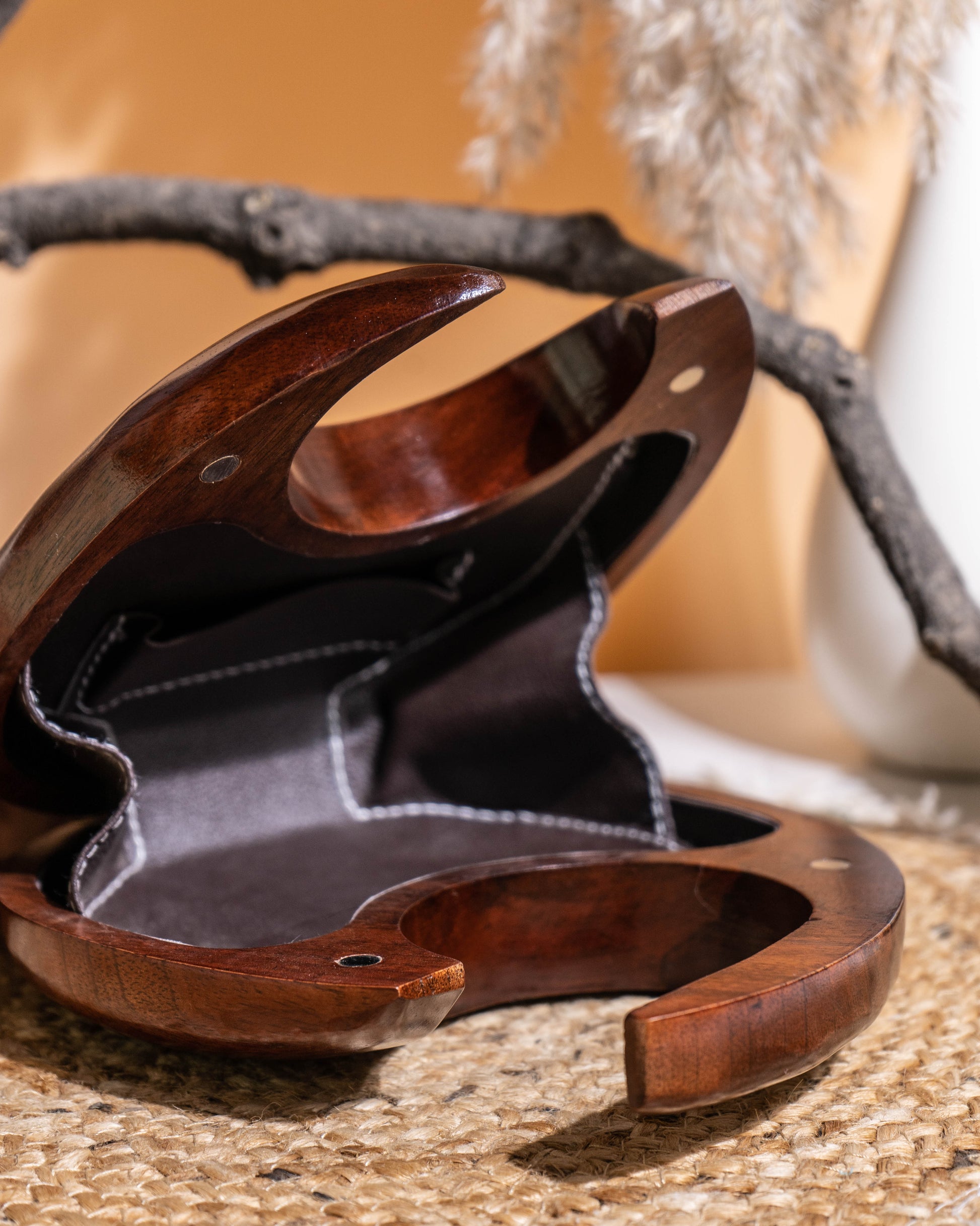 Gaia Crescent Wooden Clutch