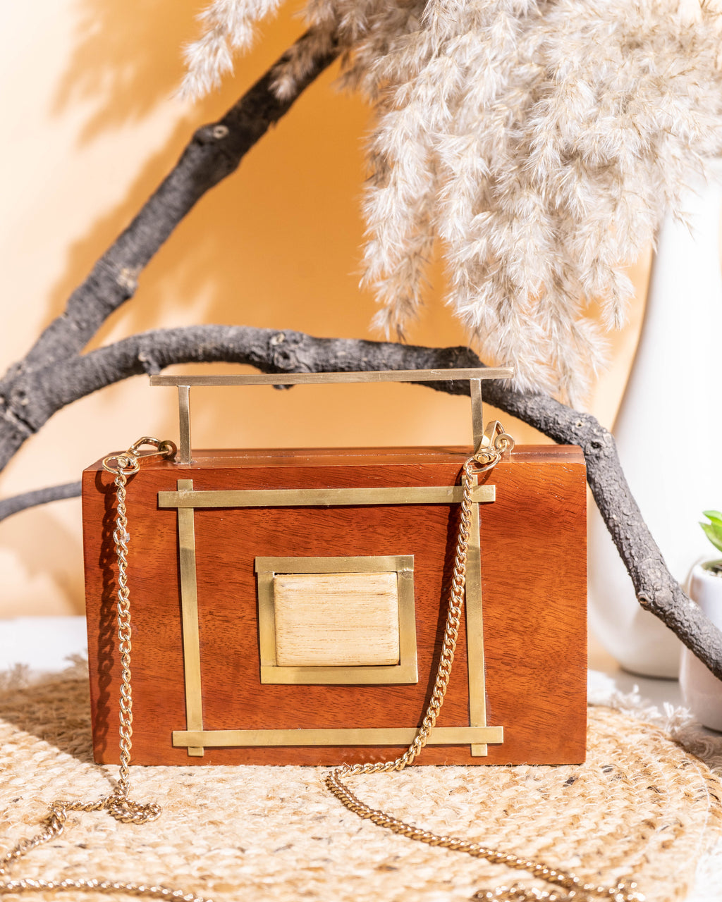 Sienna Frame Wooden Clutch