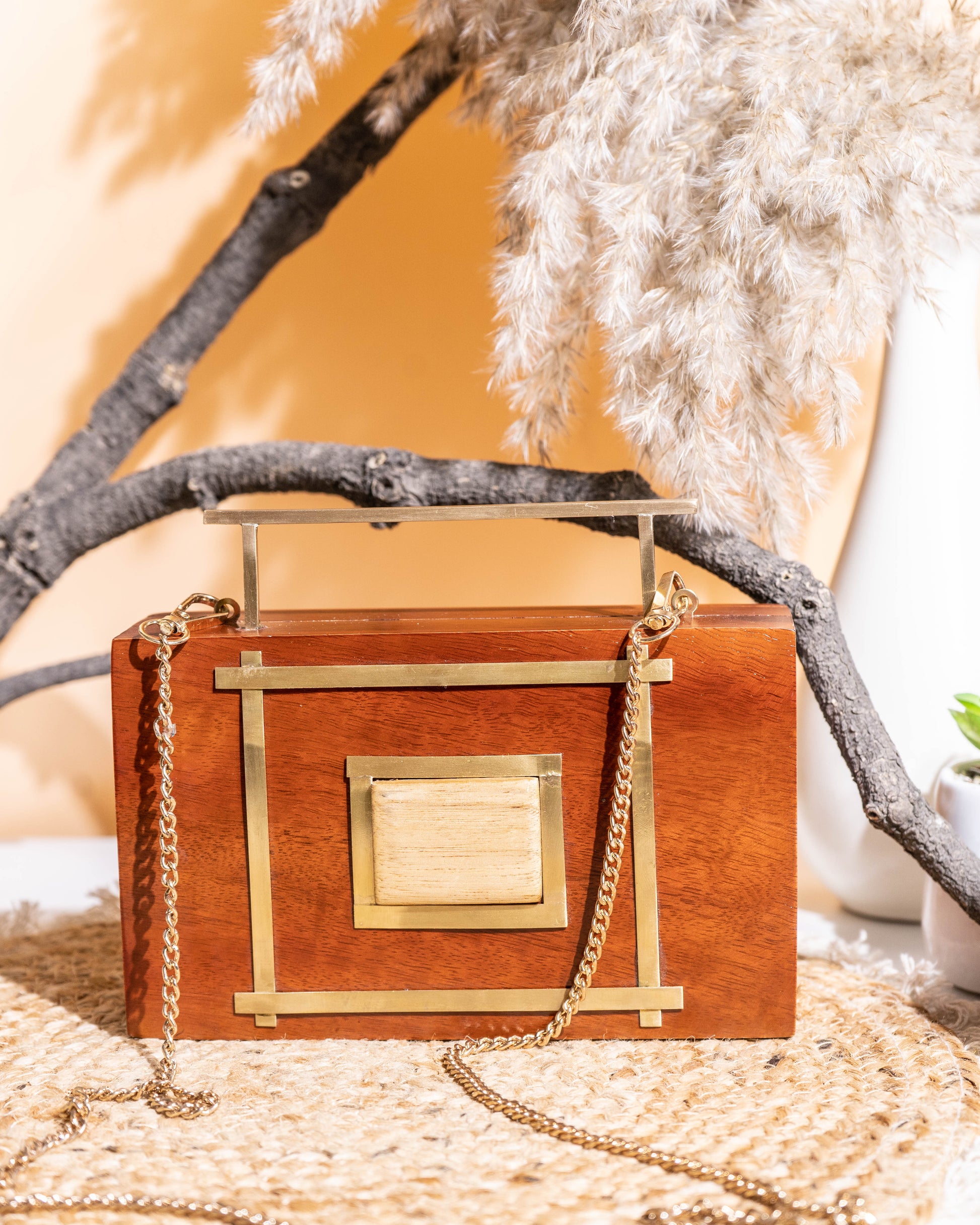 Sienna Frame Wooden Clutch