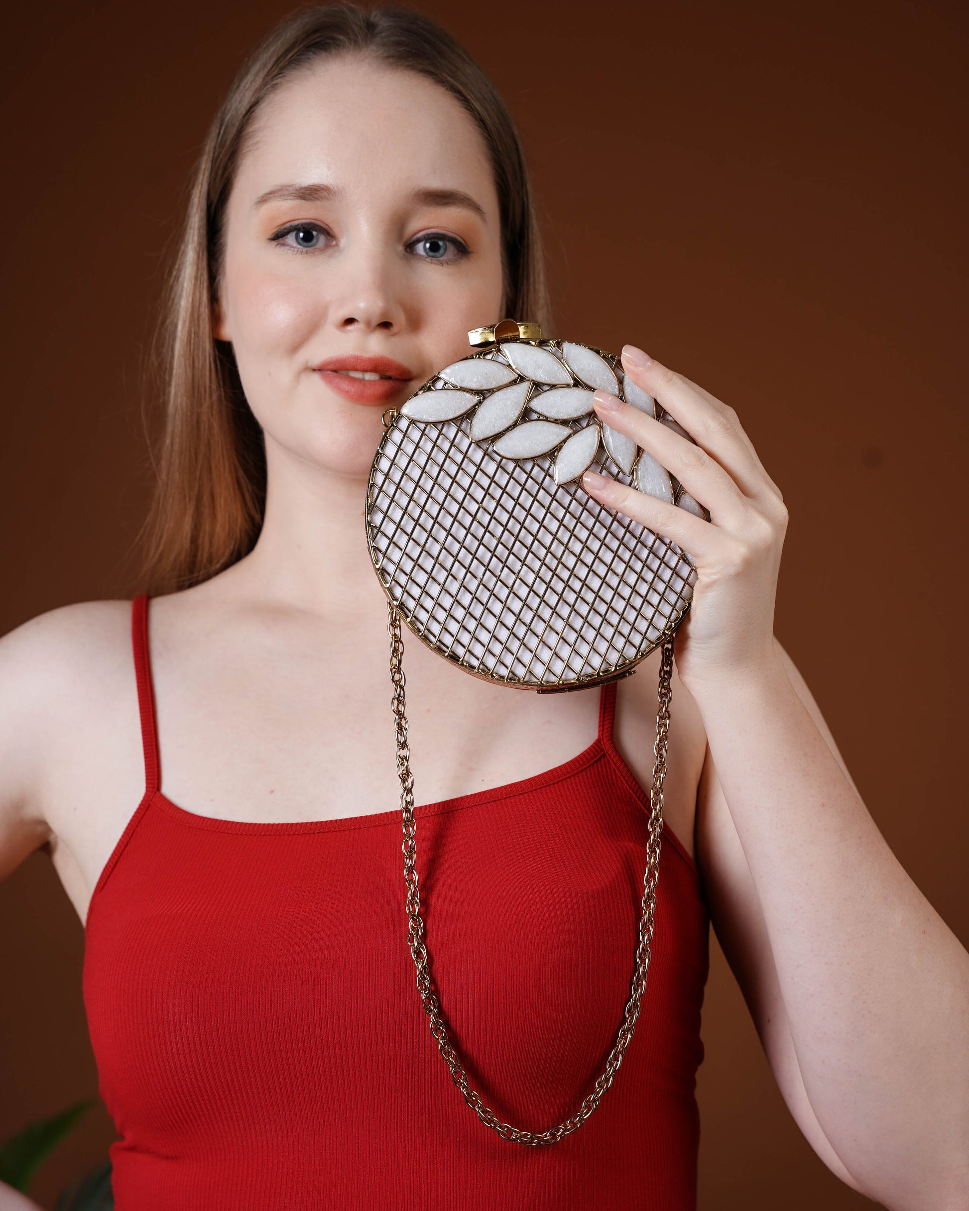 Ivory Vine Halo Clutch
