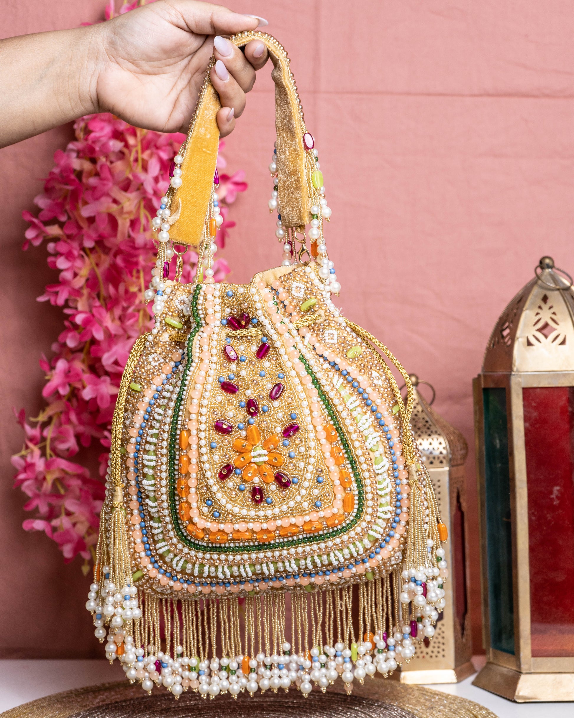 Amber Shahi – Handcrafted Royal Velvet Potli Bag