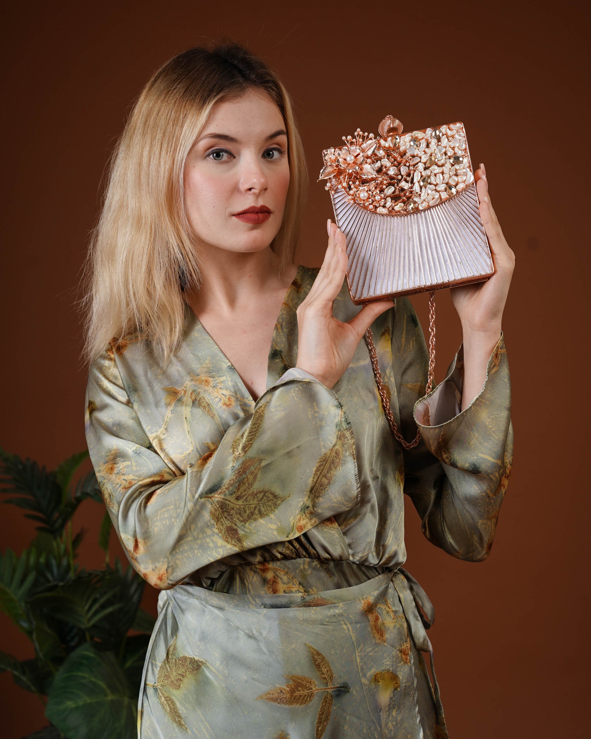 Aurielle Petal Crest Clutch