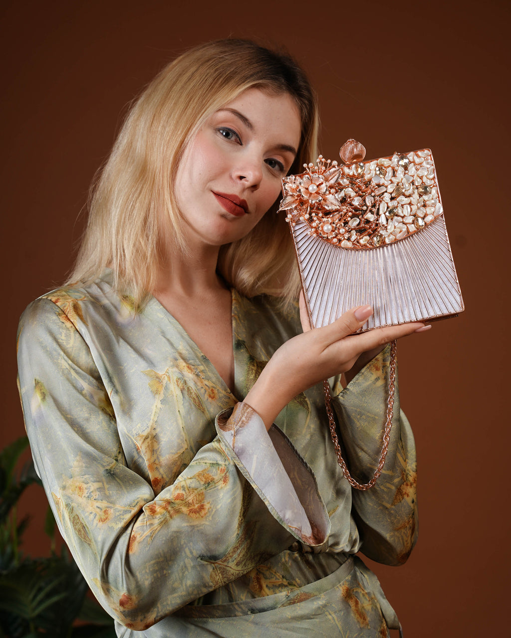 Aurielle Petal Crest Clutch