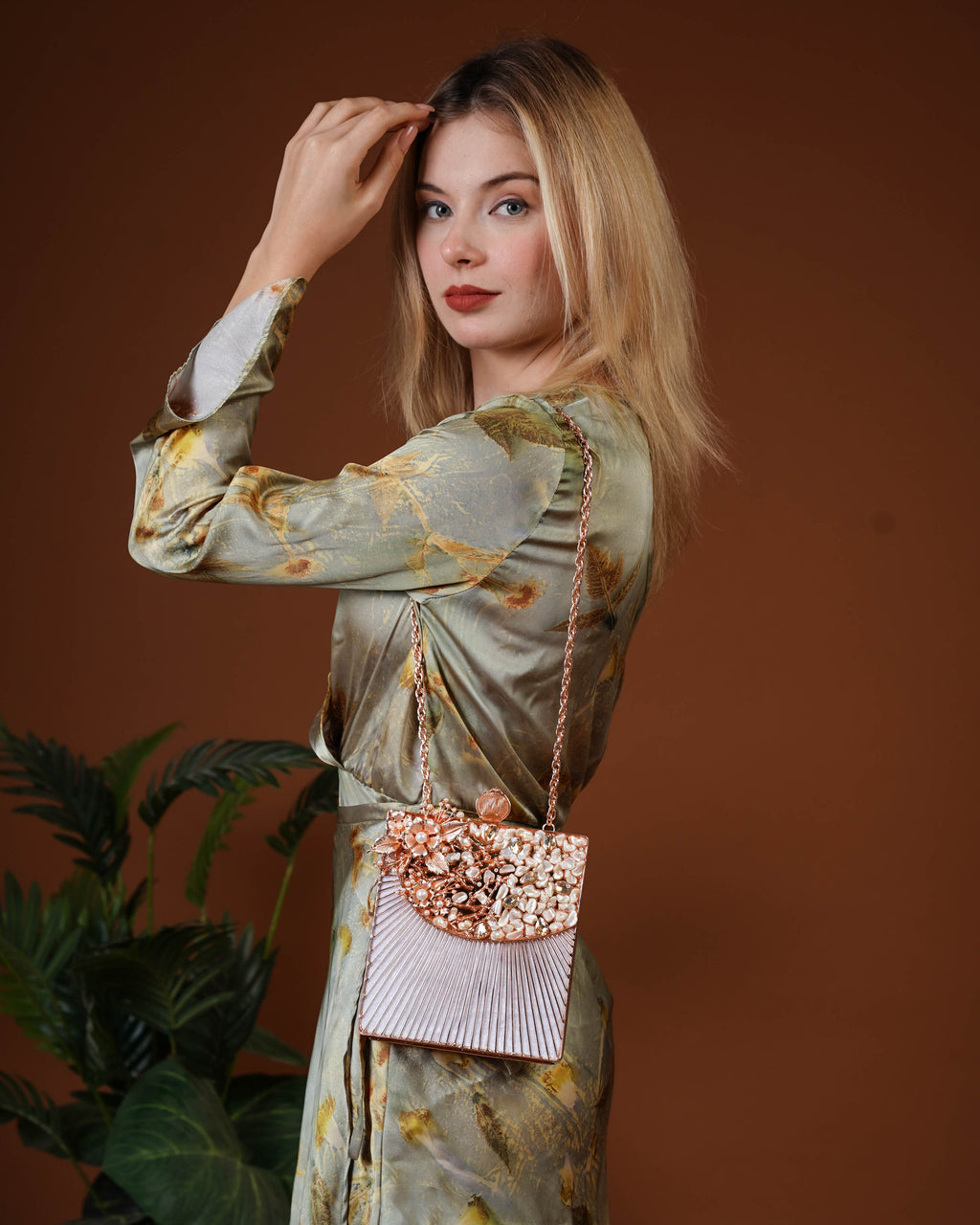 Aurielle Petal Crest Clutch