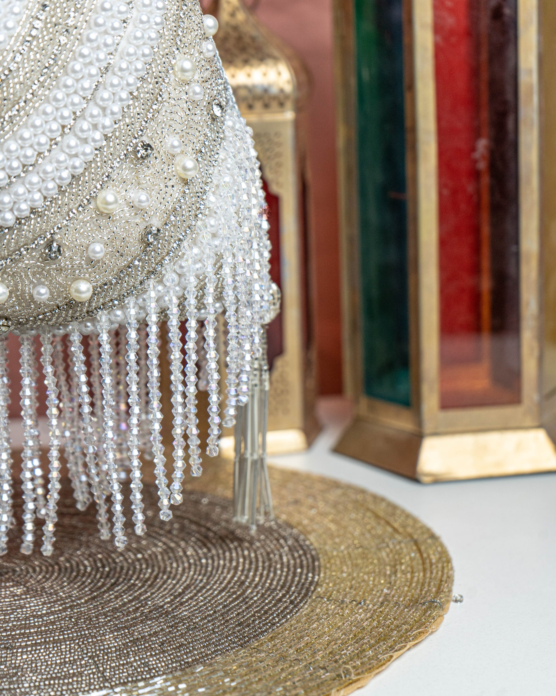 Aurelia Fringe Potli – Handcrafted Pearl Swirl Purse