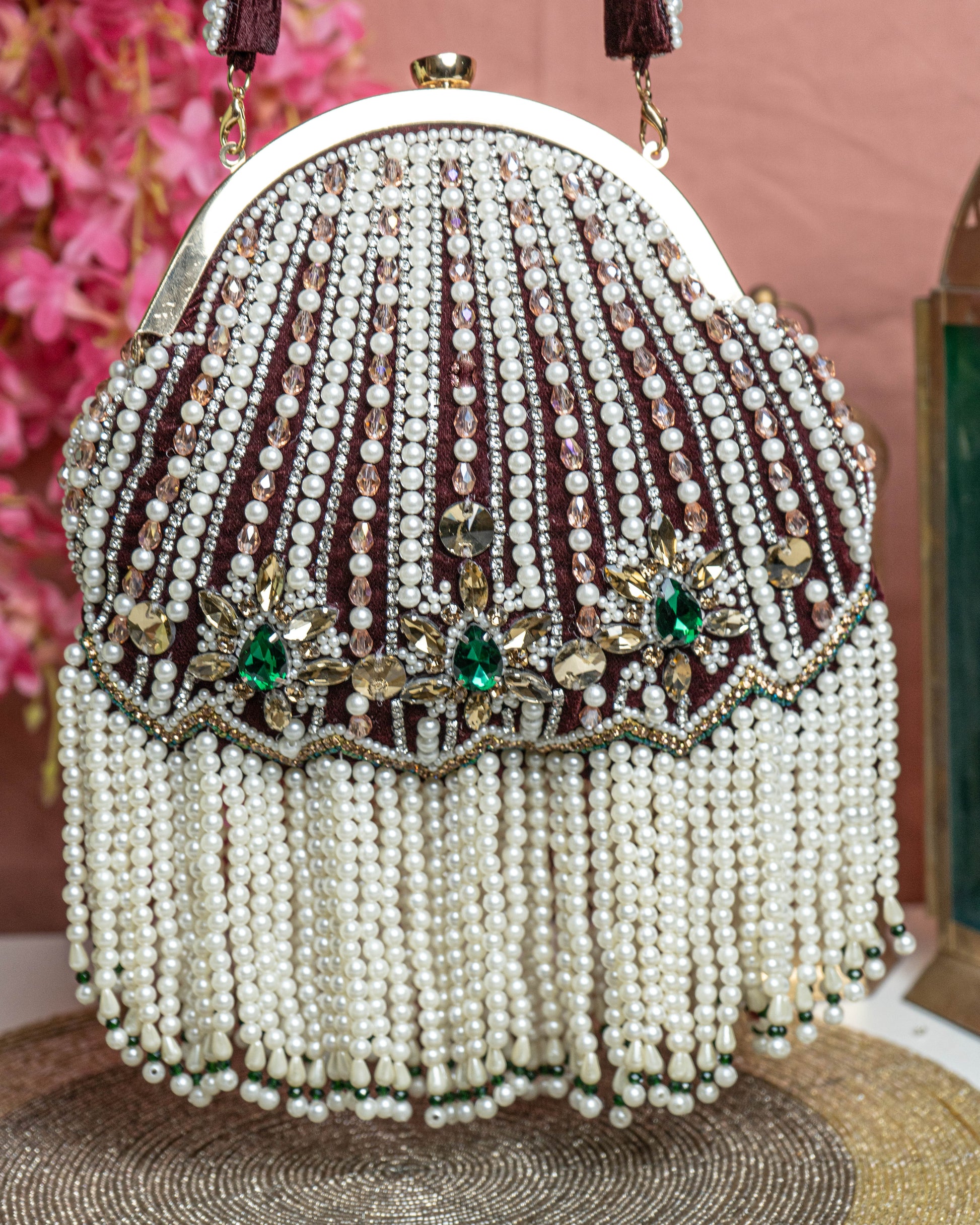 Mahira Royale Pearl Frame Bag