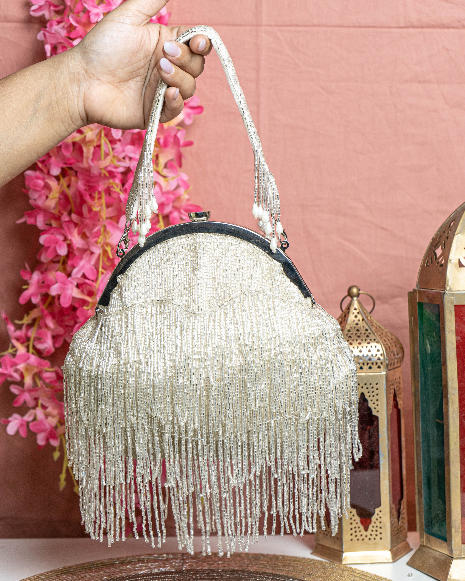 Celestelle Fringe Beaded Purse