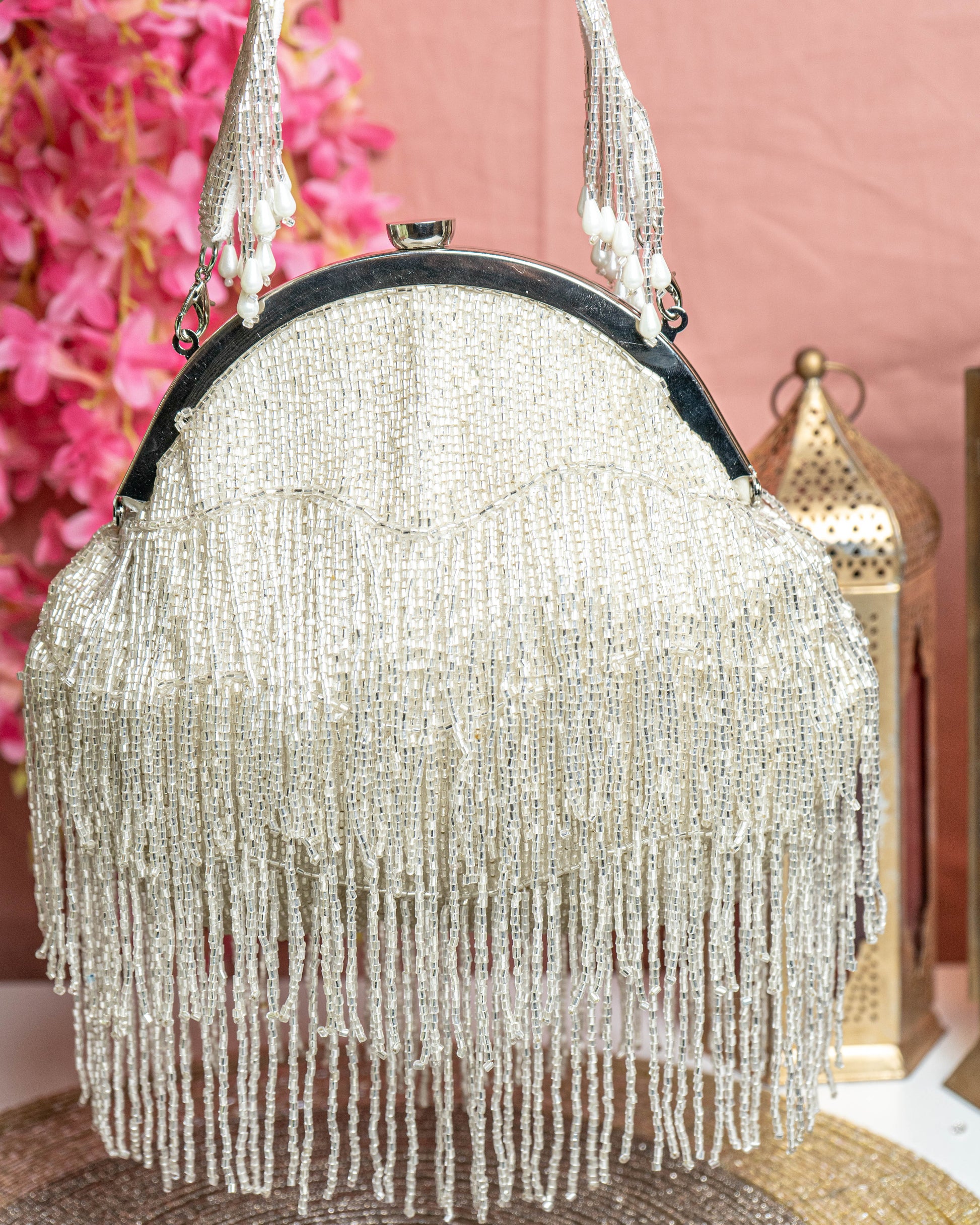 Celestelle Fringe Beaded Purse