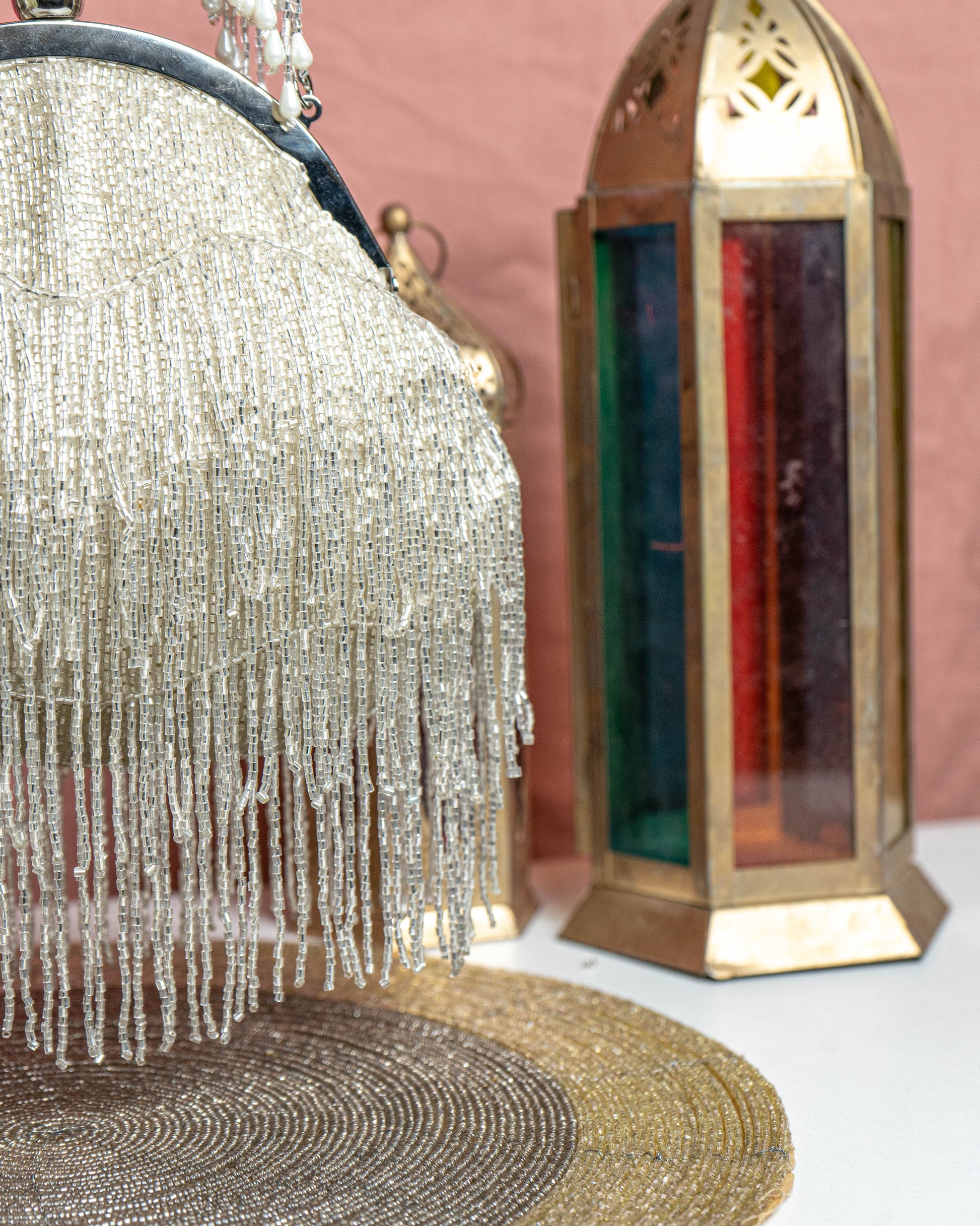 Celestelle Fringe Beaded Purse