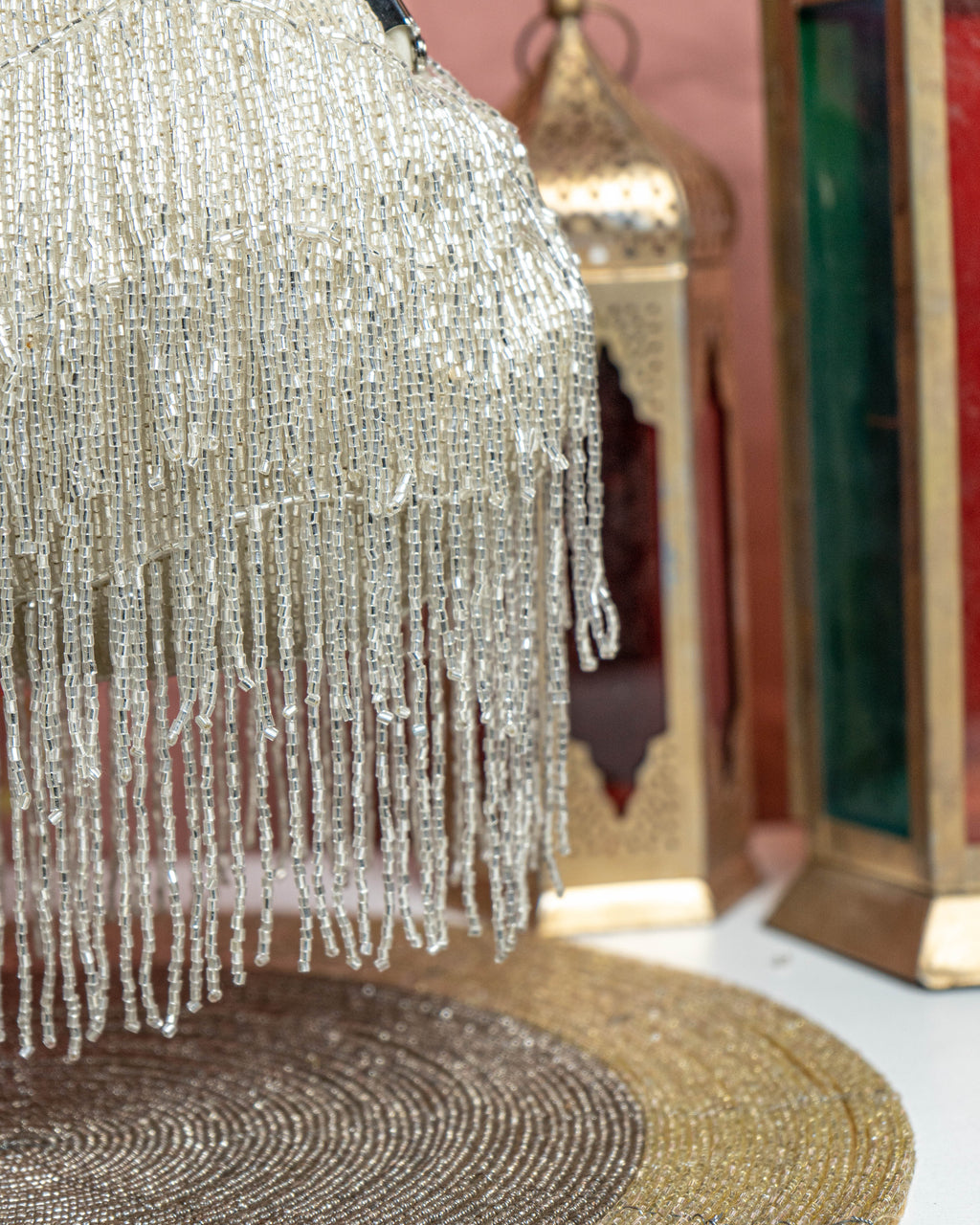Celestelle Fringe Beaded Purse