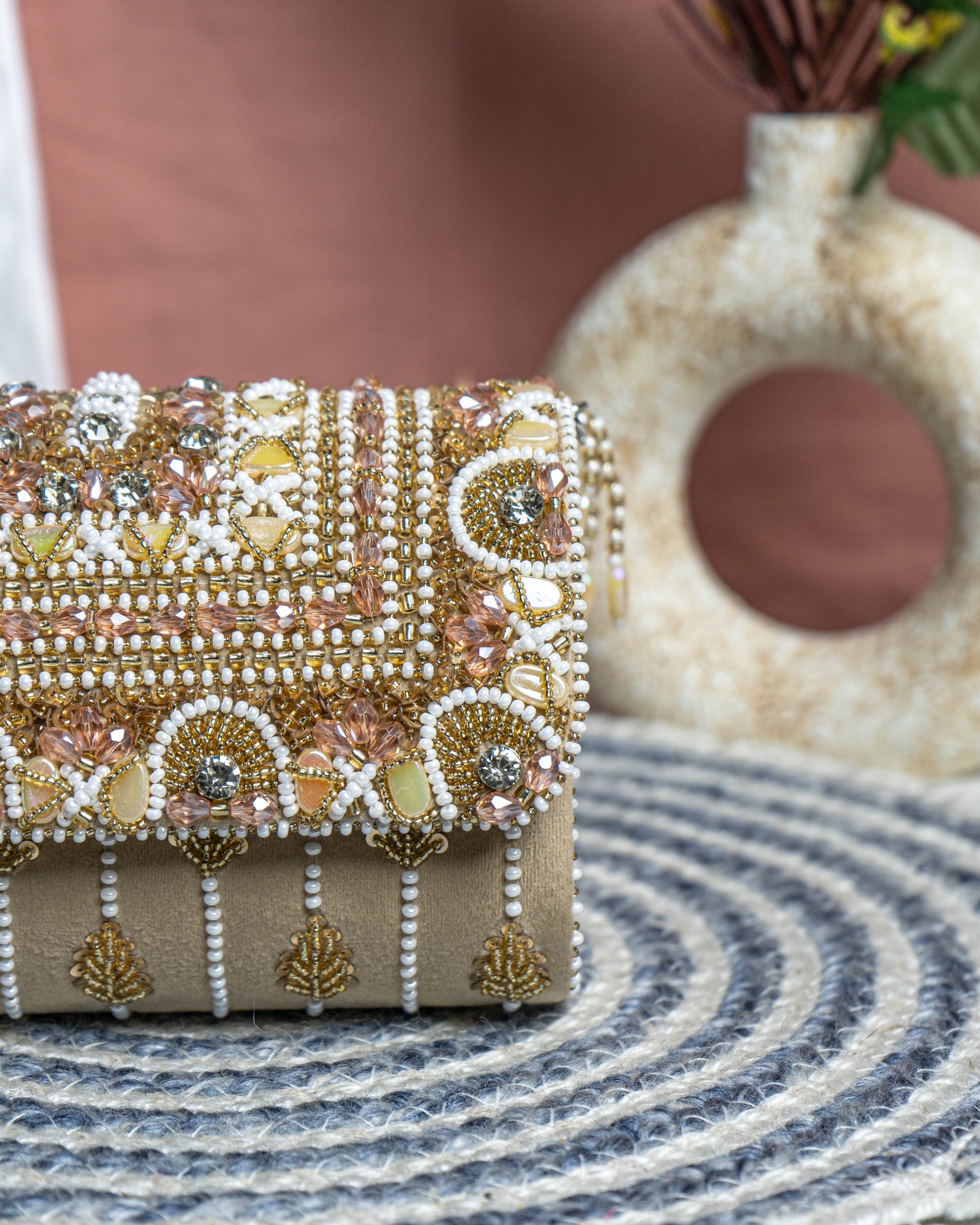 Seyra Soleil Beaded Flap Bag