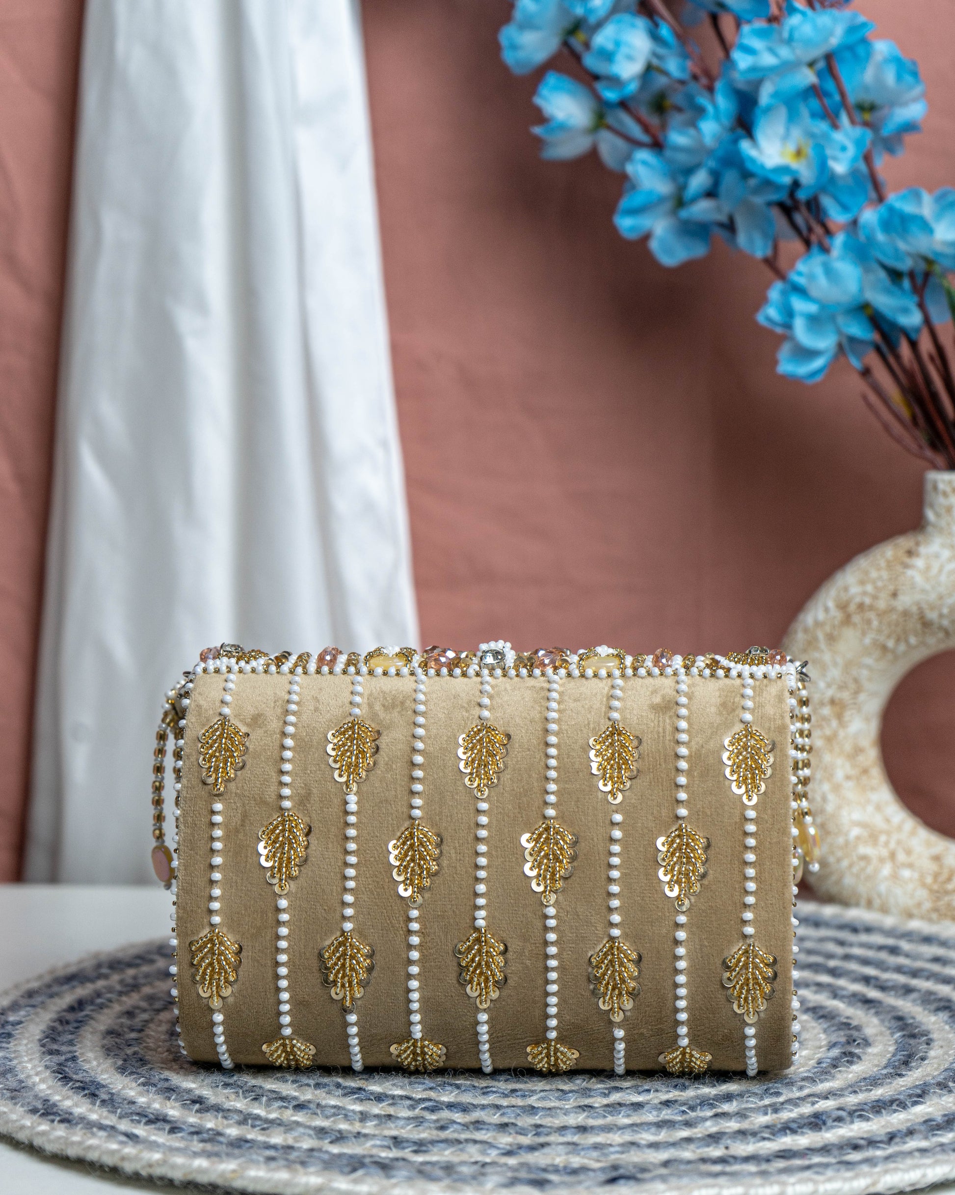 Seyra Soleil Beaded Flap Bag
