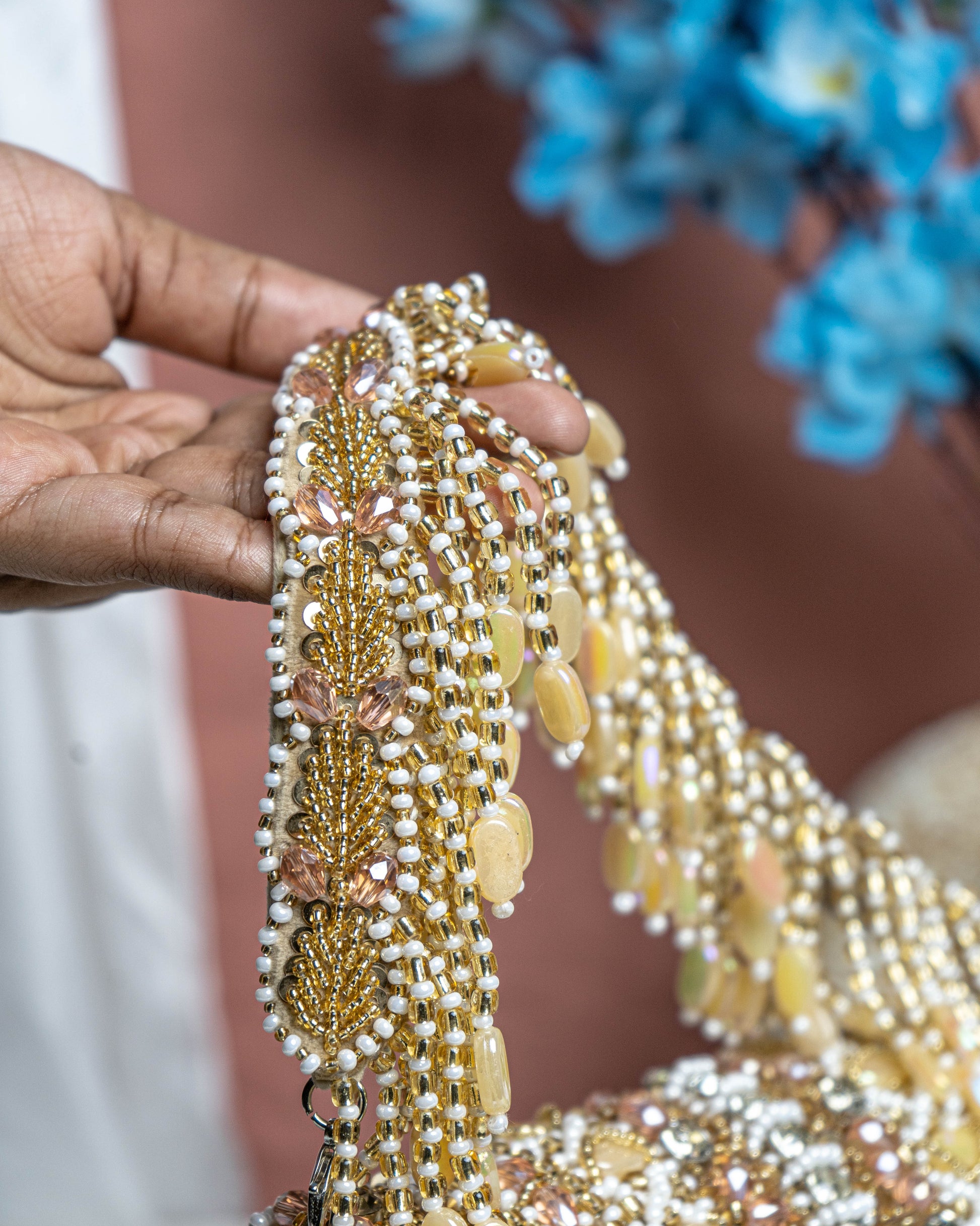Seyra Soleil Beaded Flap Bag