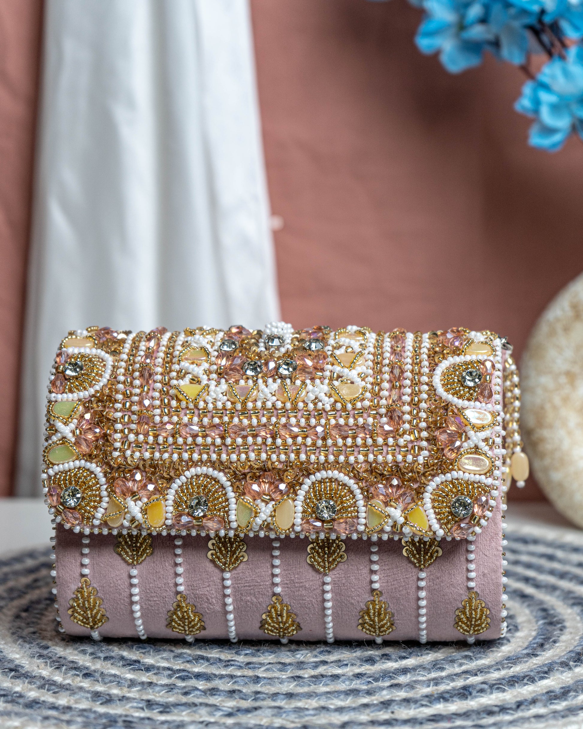 Seyra Soleil Beaded Flap Bag