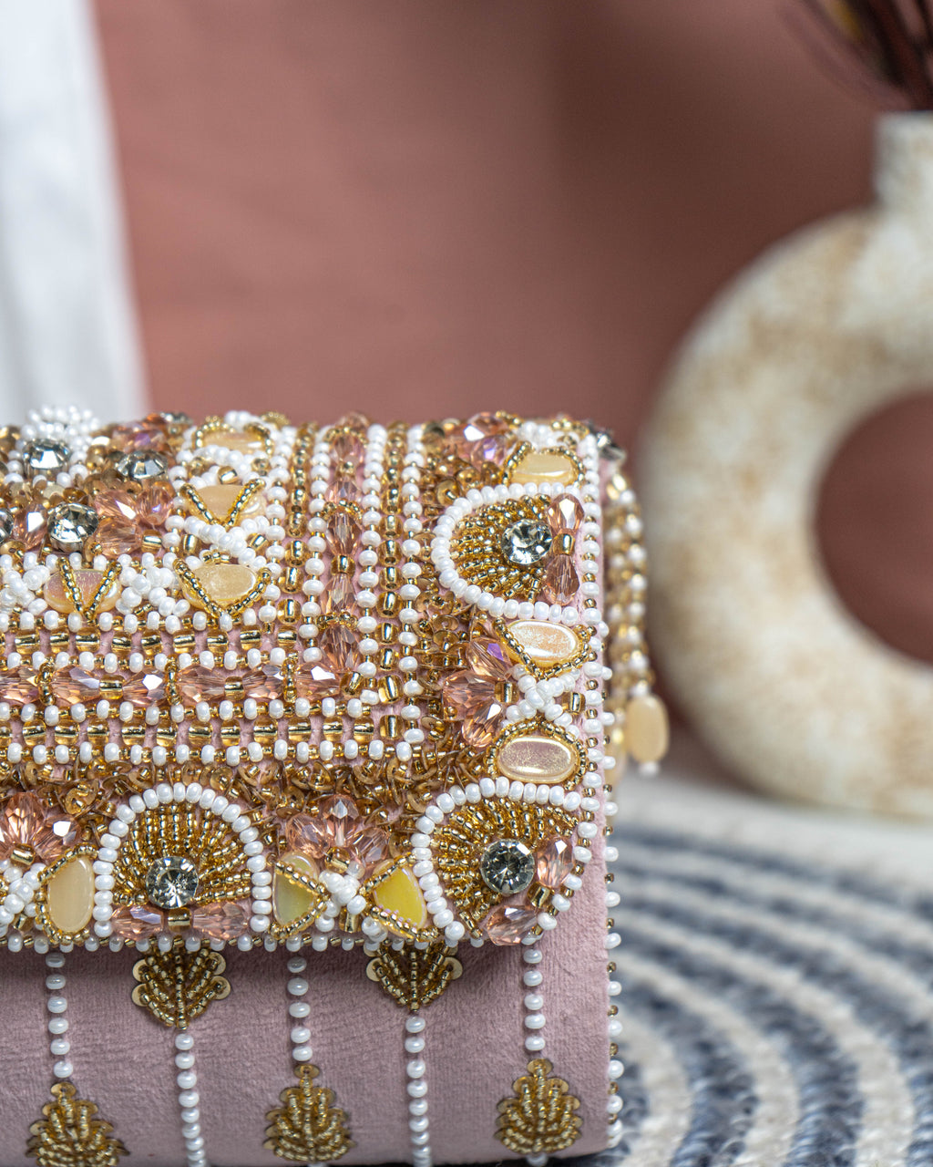 Seyra Soleil Beaded Flap Bag