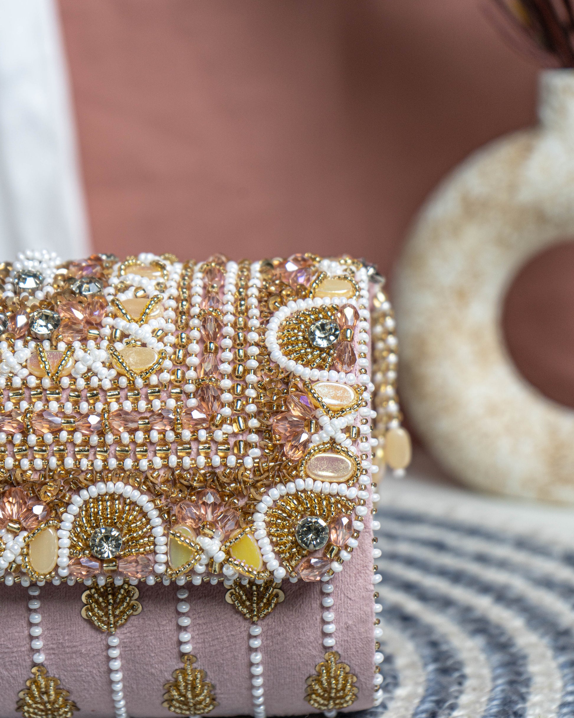 Seyra Soleil Beaded Flap Bag