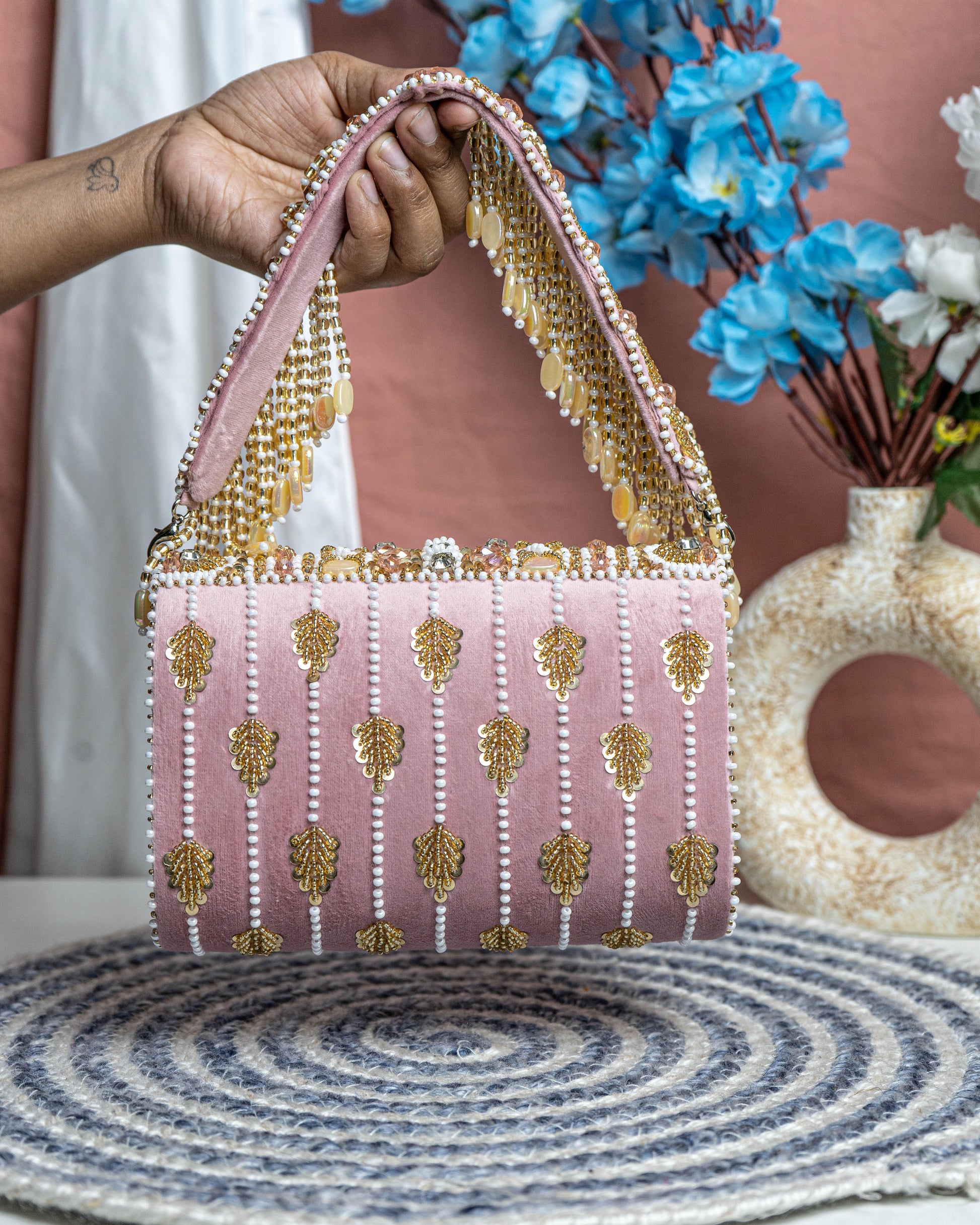 Seyra Soleil Beaded Flap Bag