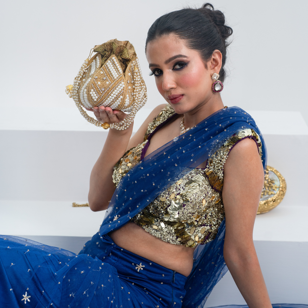 Golden Empress Lotus Potli