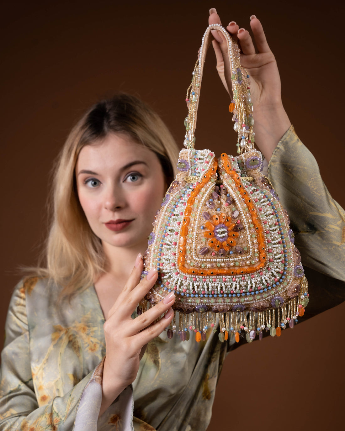 Amber Shahi – Handcrafted Royal Velvet Potli Bag