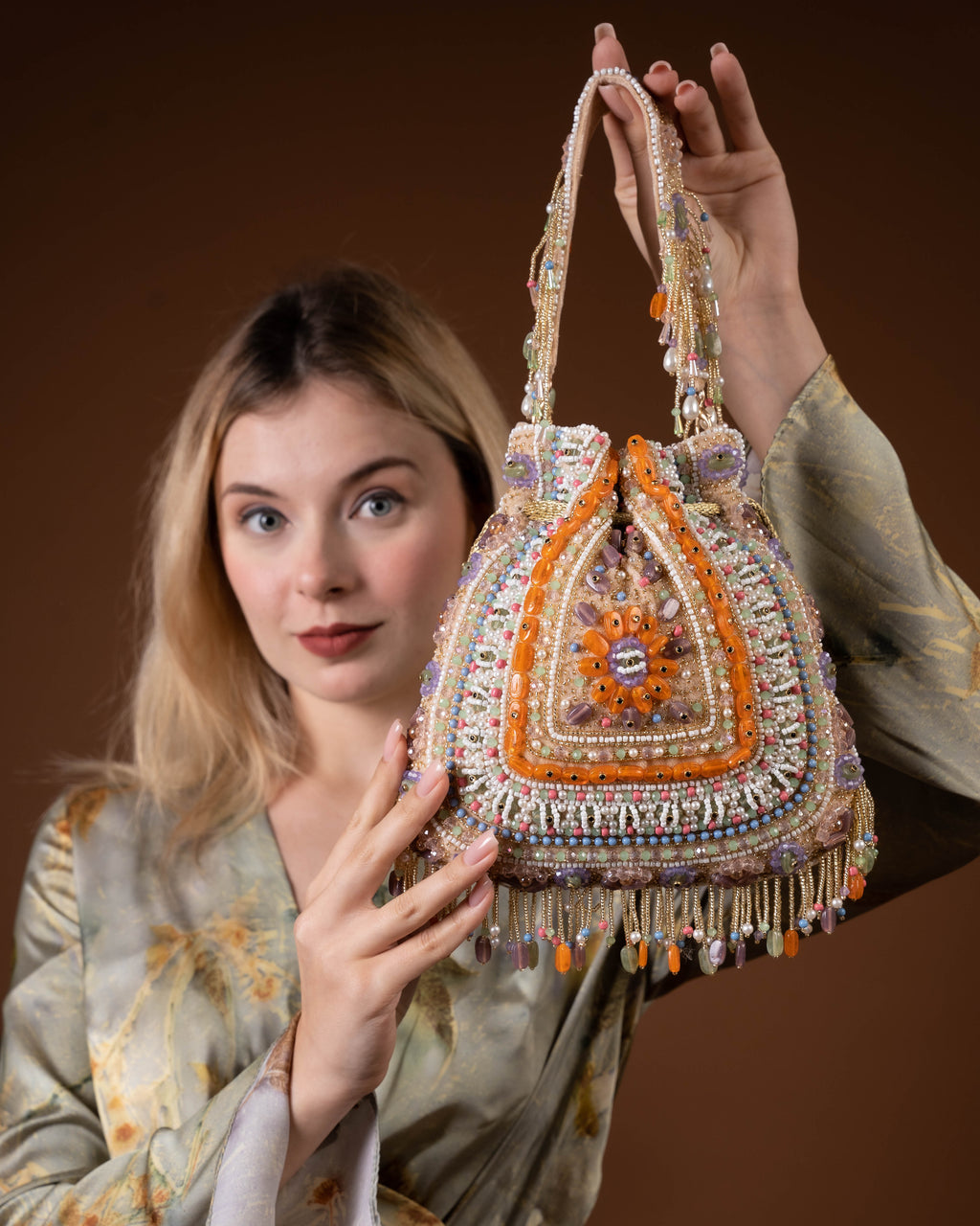 Amber Shahi – Handcrafted Royal Velvet Potli Bag